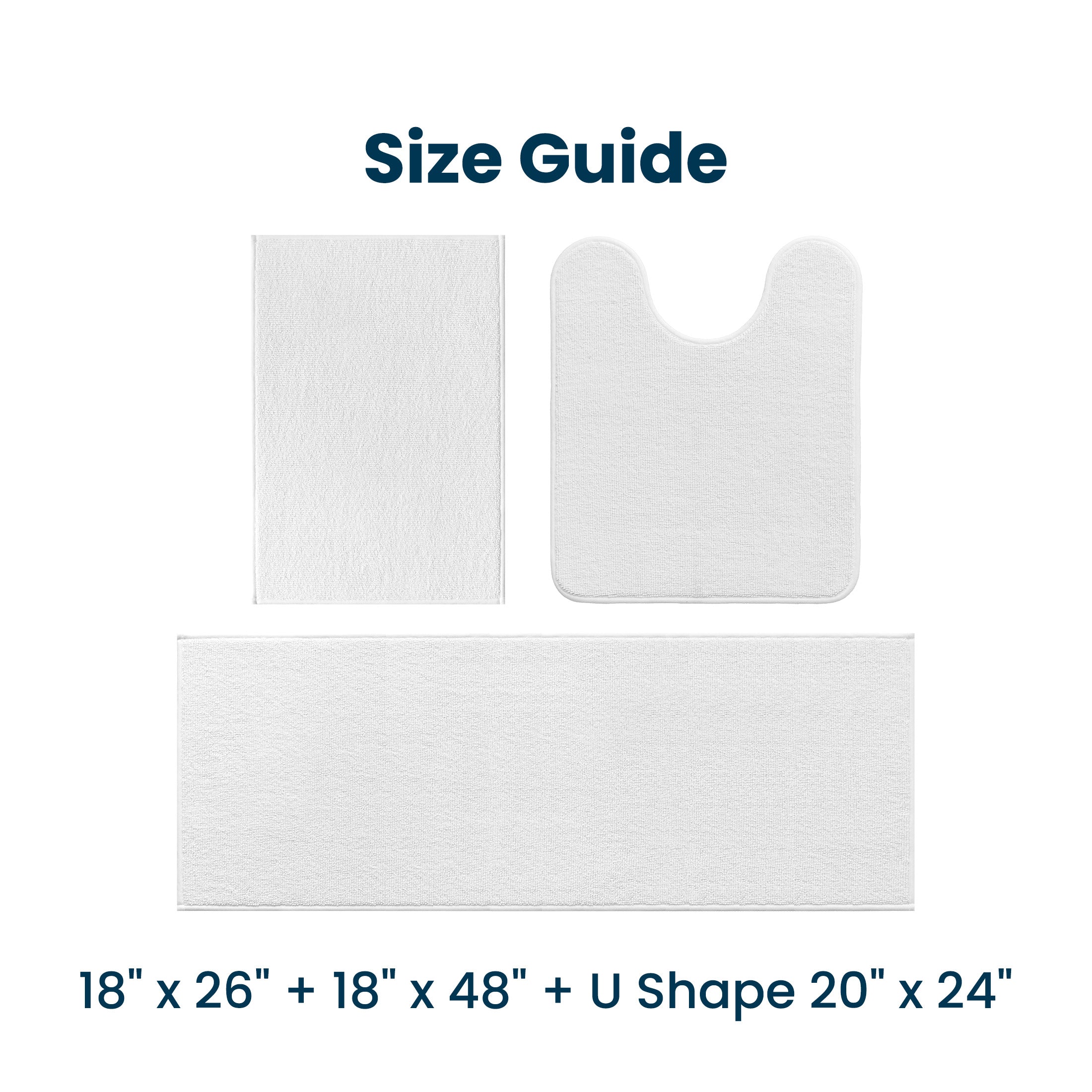 Bathroom Rug, Absorbent Non Slip Bath Mat with Soft Foam Layer, White