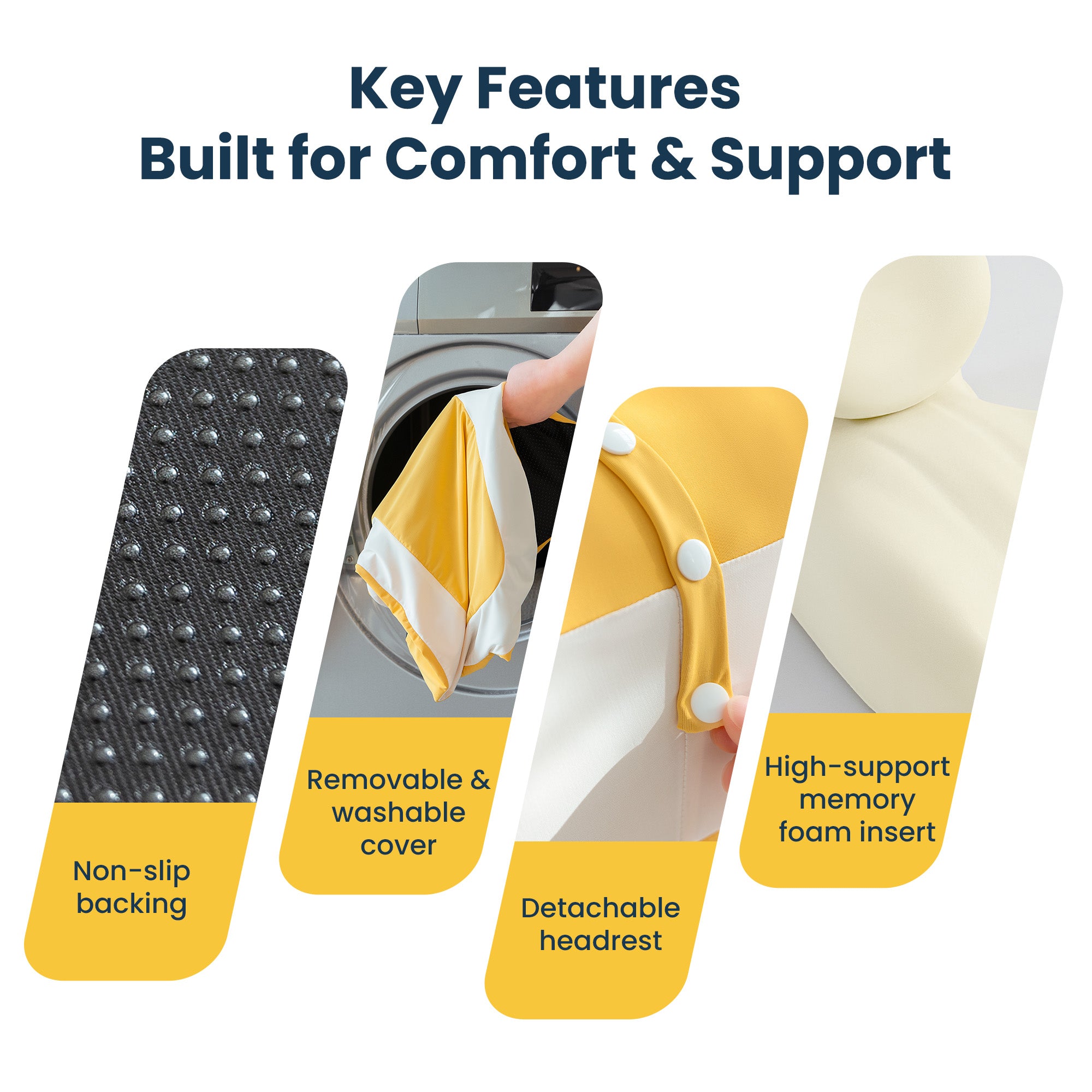 Memory Foam Reading Pillow, Multi-Position Support Bed Pillow for Petite Adults