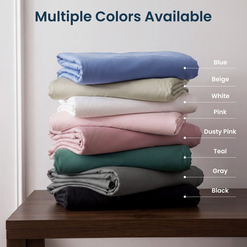 145gsm Duvet Cover Set Soft Jersey-Knit Microfiber Bedding with Zipper & Corner Ties