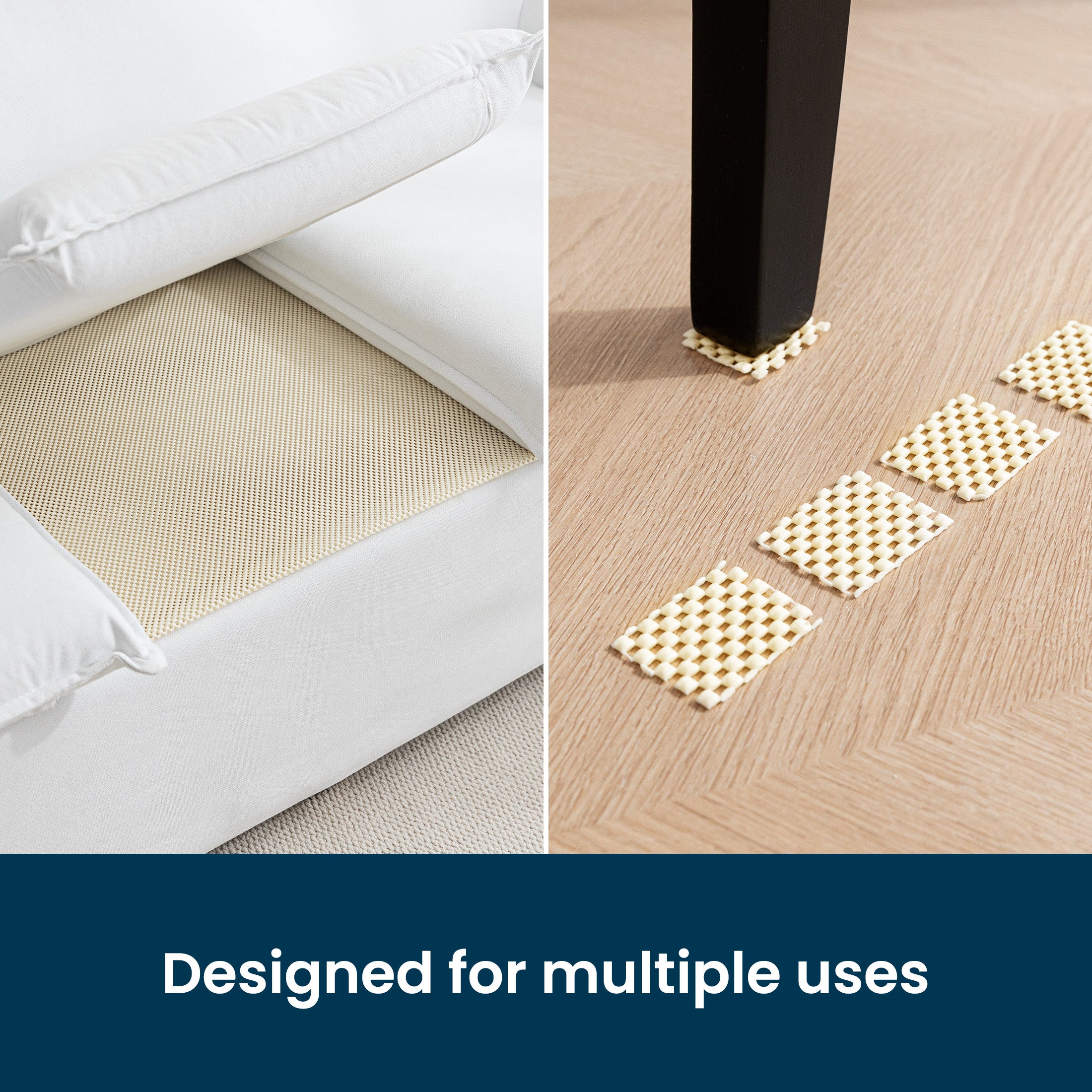 Mat Pad Gripper, Non Slip Reusable PVC Rug Pad Stays in Place, Beige