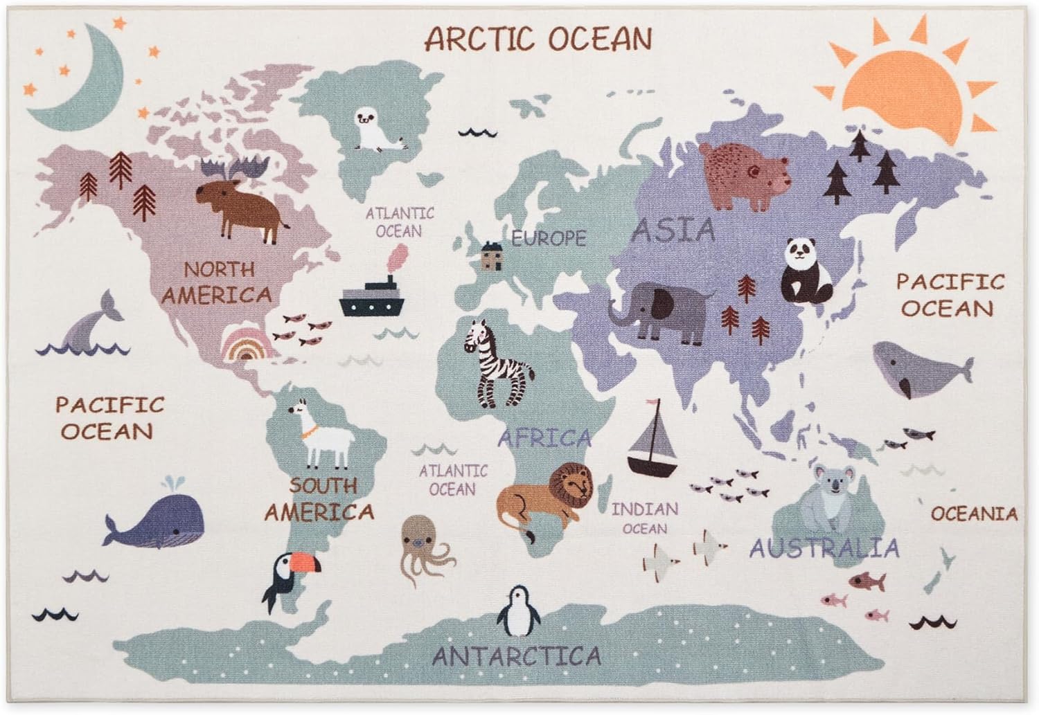 Kids Rugs for Playroom, Non Slip Area Rugs for Bedroom