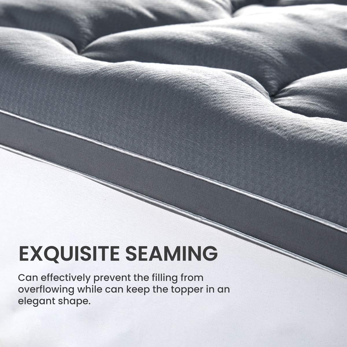 Fluffy Quilted Cooling Mattress Topper