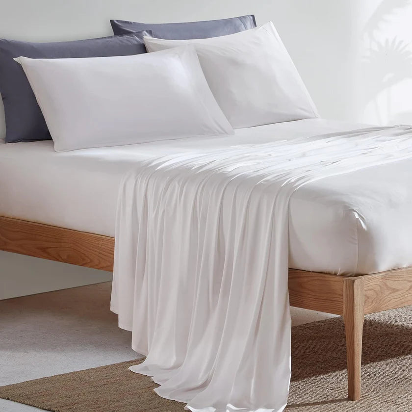 100% Viscose Derived from Bamboo, Silky Cooling Sheet Set, 16" Deep Pocket, Breathable & Soft Bed Sheets