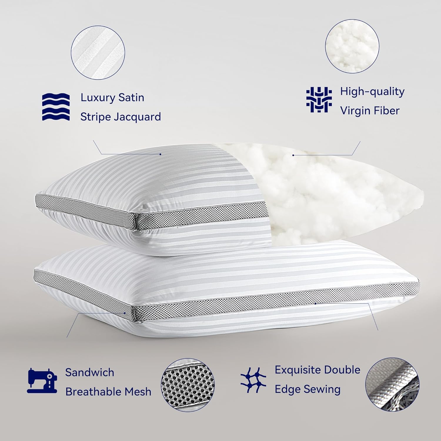 Breathable Sandwich Mesh Pillow Set of 2