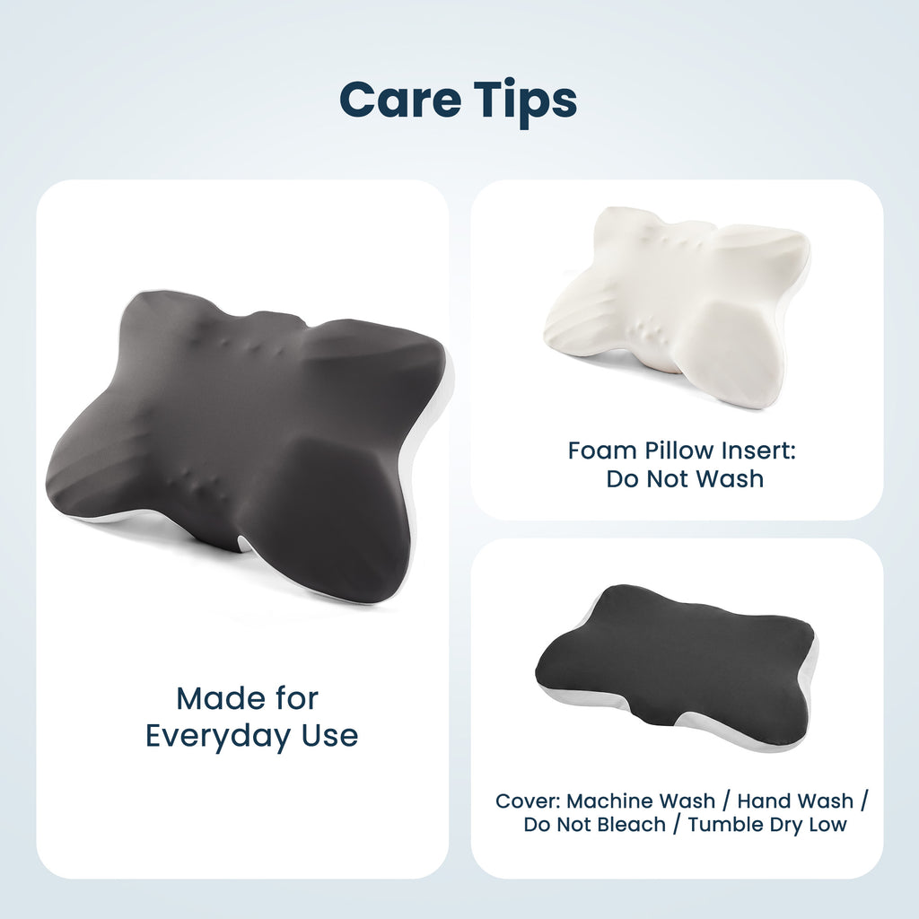 Butterfly Shaped Memory Foam Neck Pillow, Ergonomic Cervical Support Side Back Stomach Sleepers