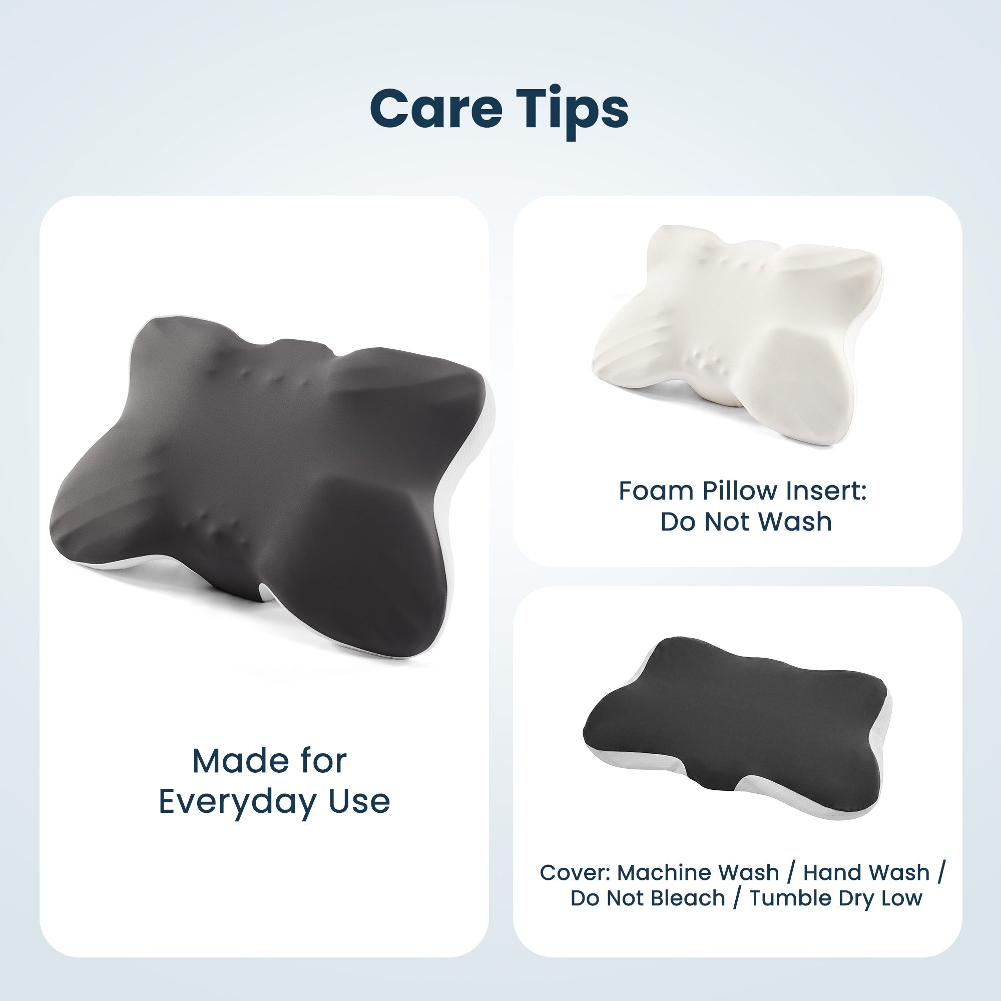 Butterfly Shaped Memory Foam Neck Pillow, Ergonomic Cervical Support Side Back Stomach Sleepers
