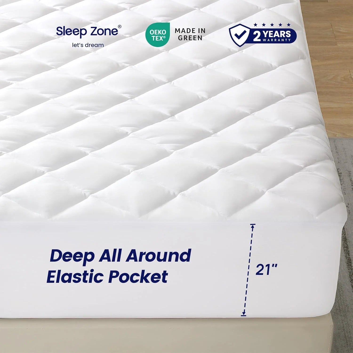 Quilted Fitted Mattress Protector, Mattress pad