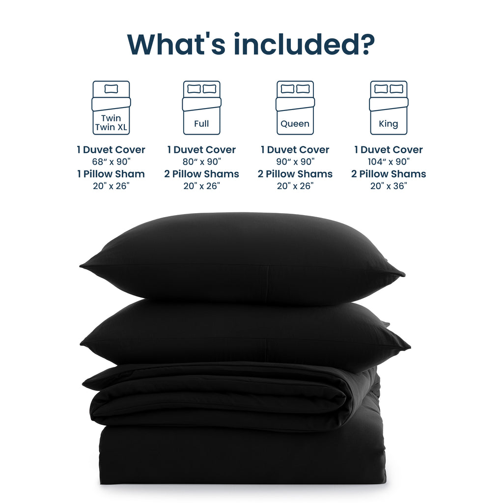 Washed Microfiber 100gsm Duvet Cover Set, All Season Bedding