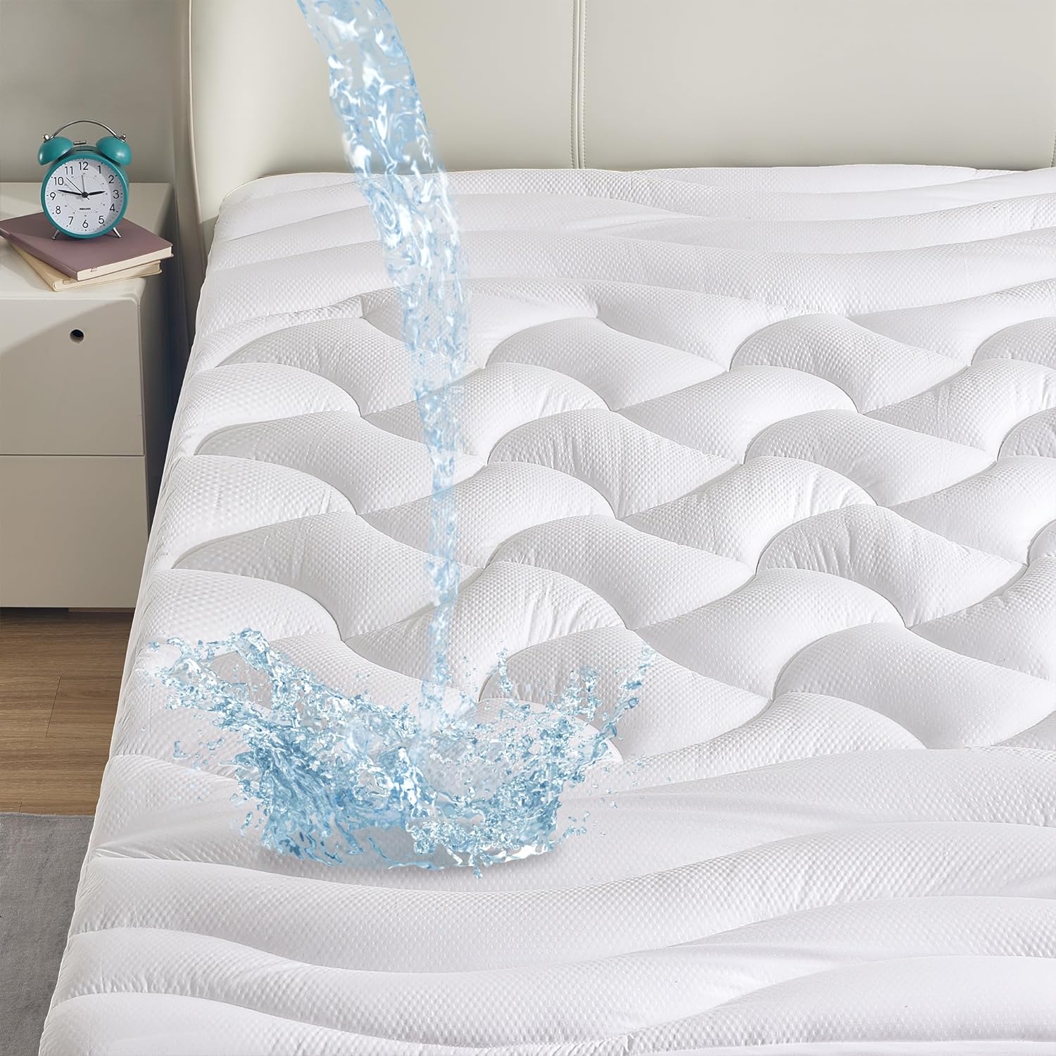 Waterproof Cooling Mattress Topper - Extra Thick with Deep Pockets