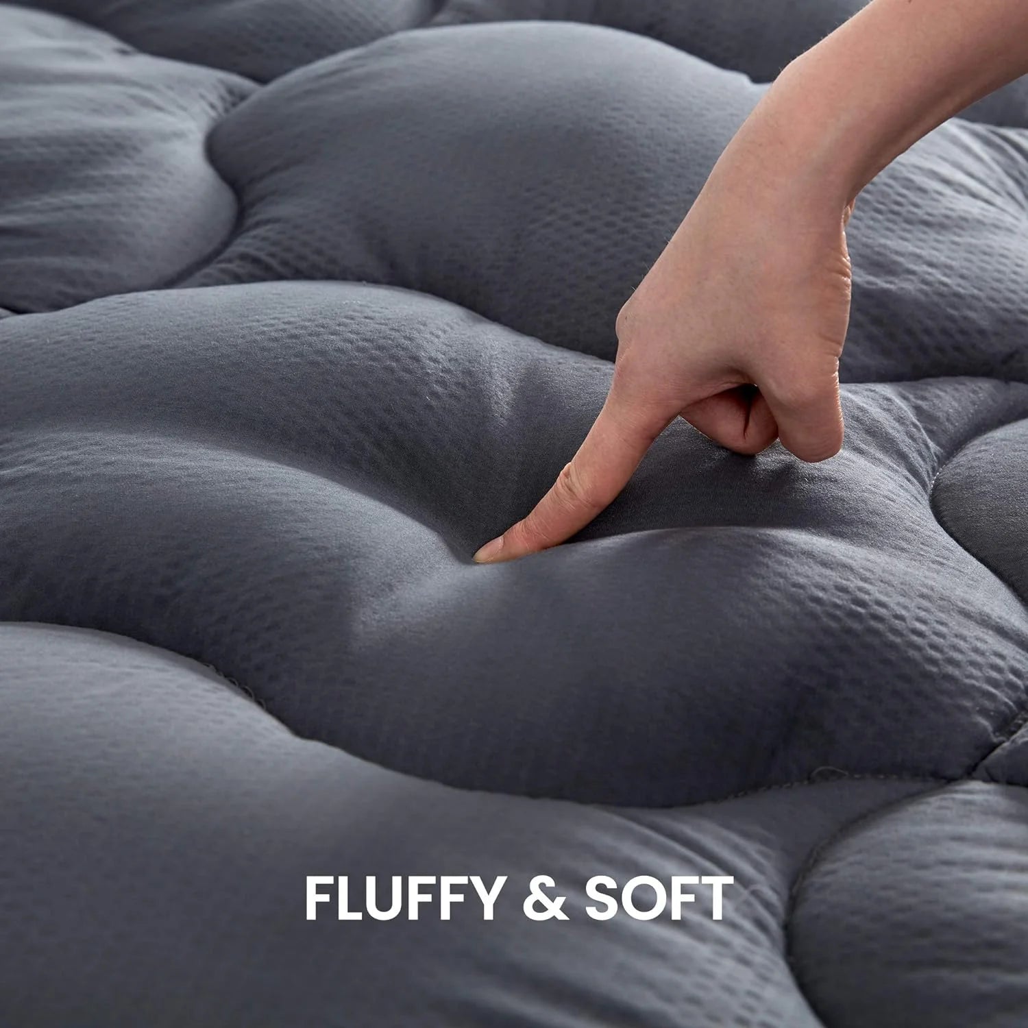 Fluffy Quilted Cooling Mattress Topper