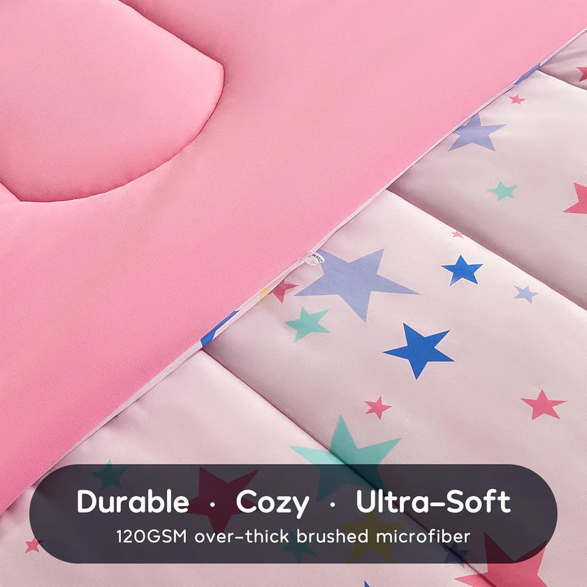 Kids Comforter Set, Jersey Knit 3 Pieces Bedding Set, Soft, Breathable, Washable, Easy Care