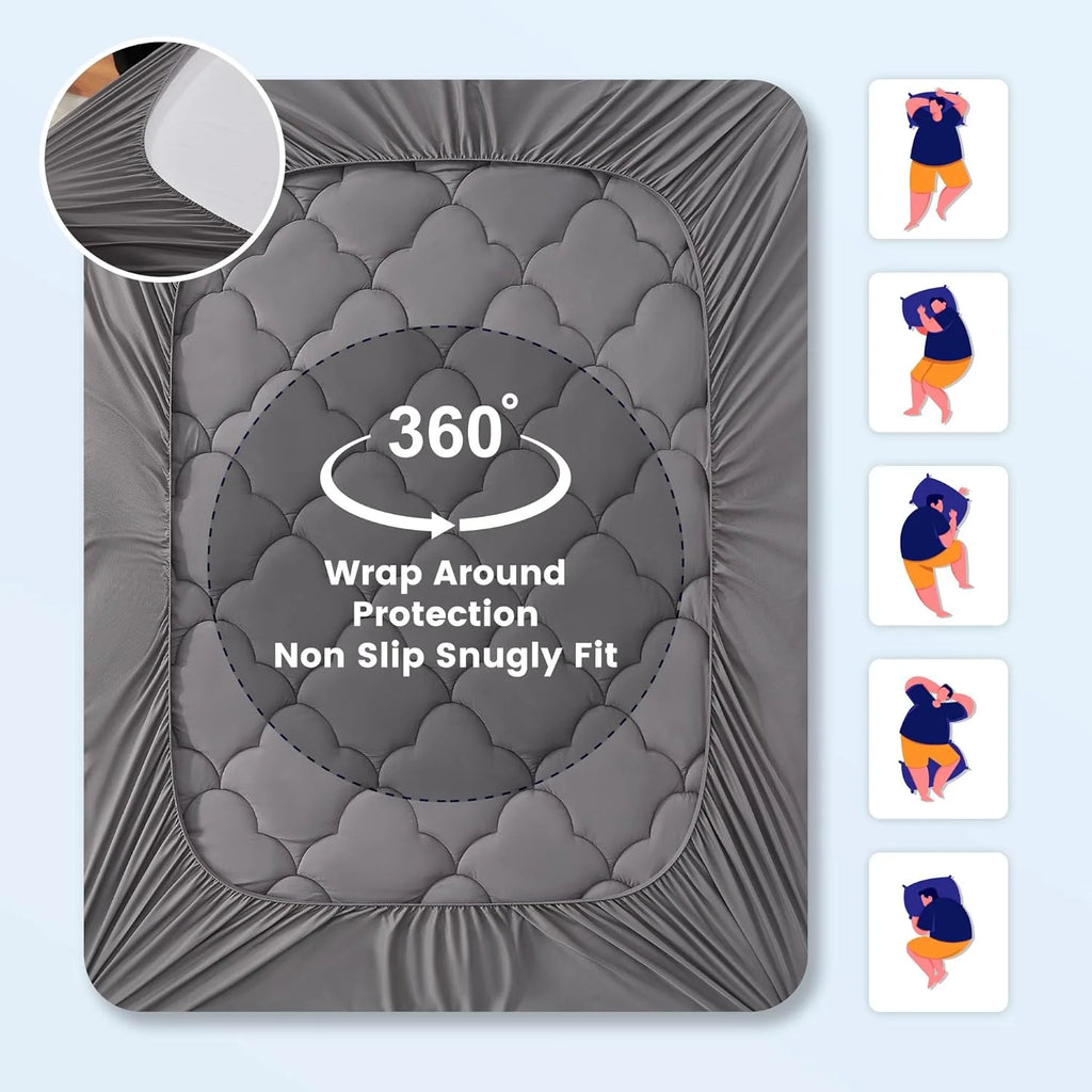 Jersey Knit Fitted Mattress Pad - Embossed & Deep Pocket