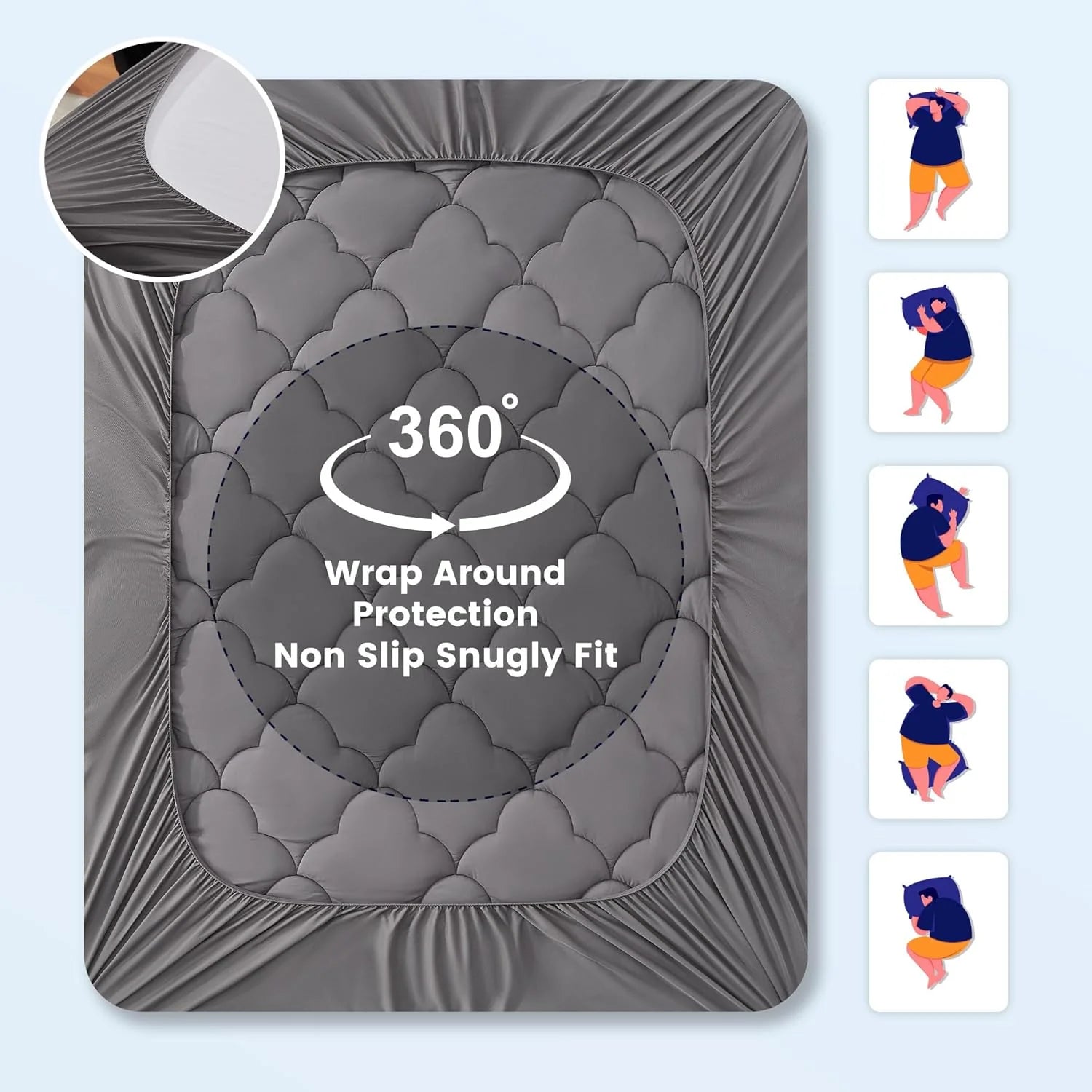 Jersey Knit Fitted Mattress Pad - Embossed & Deep Pocket