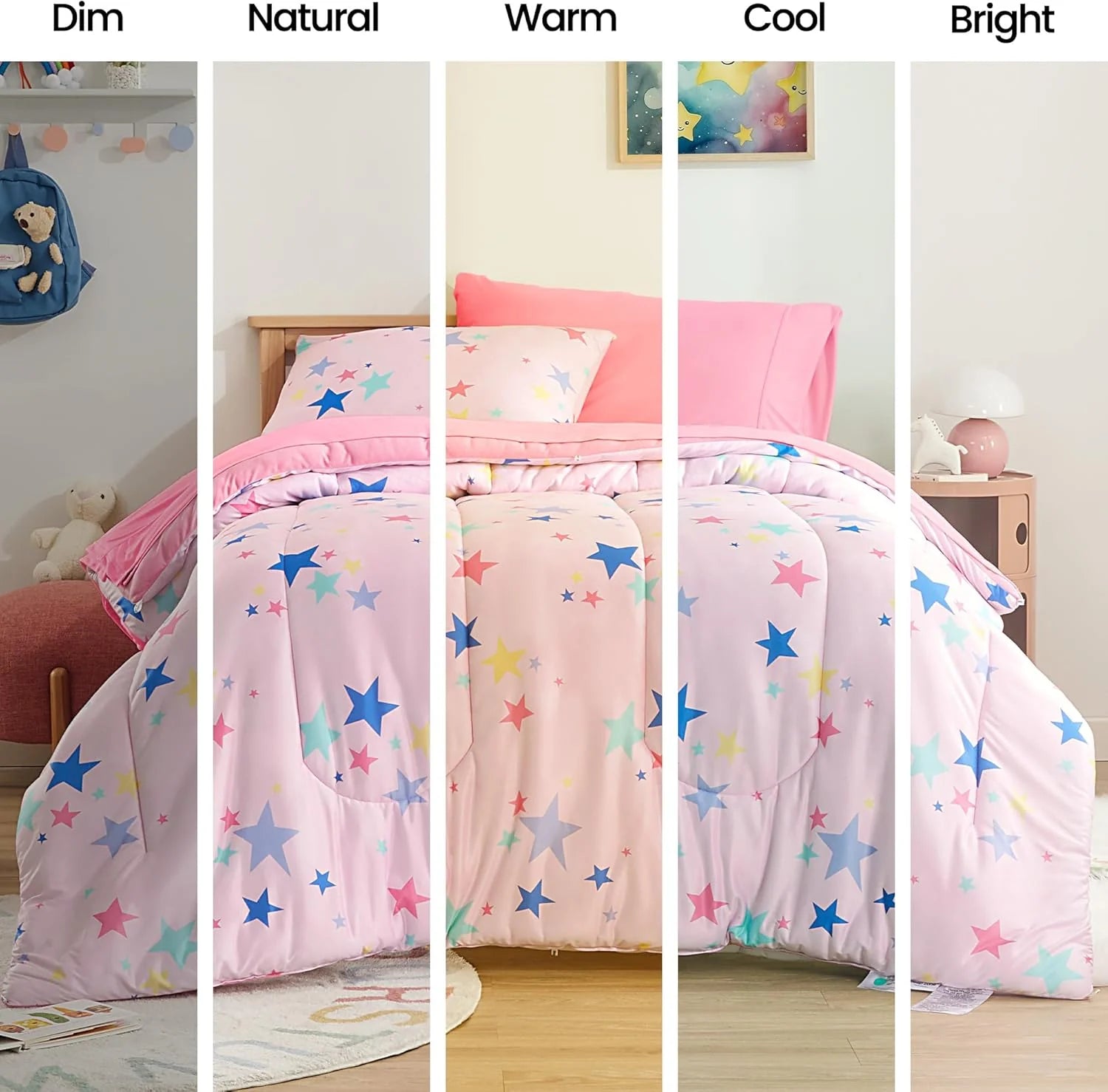 Kids Comforter Set, Jersey Knit 3 Pieces Bedding Set, Soft, Breathable, Washable, Easy Care