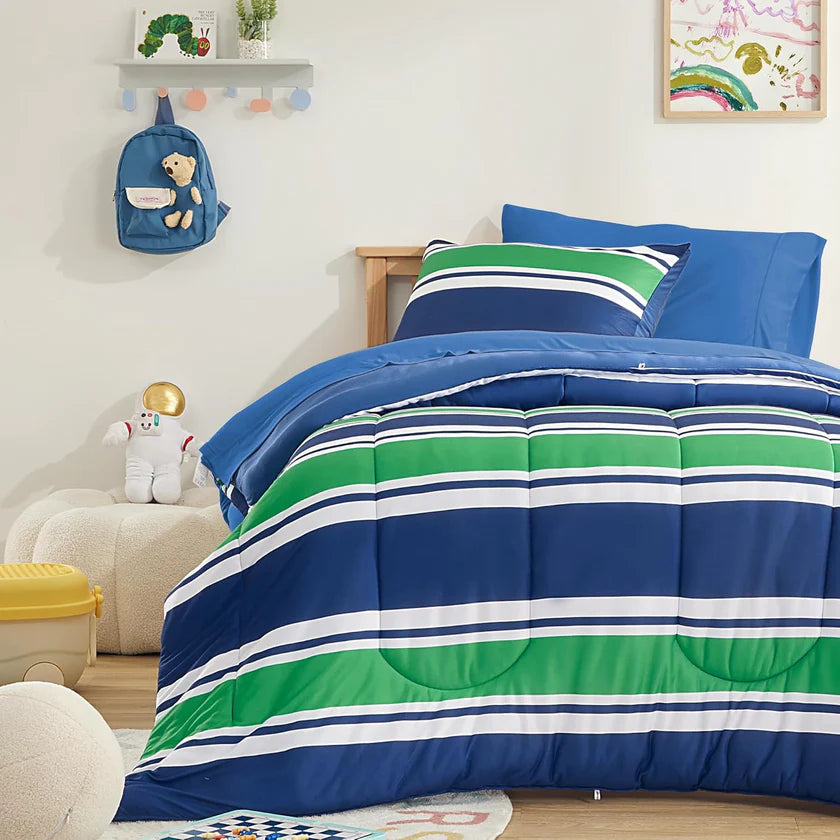 Kids Comforter Set, Jersey Knit 3 Pieces Bedding Set, Soft, Breathable, Washable, Easy Care