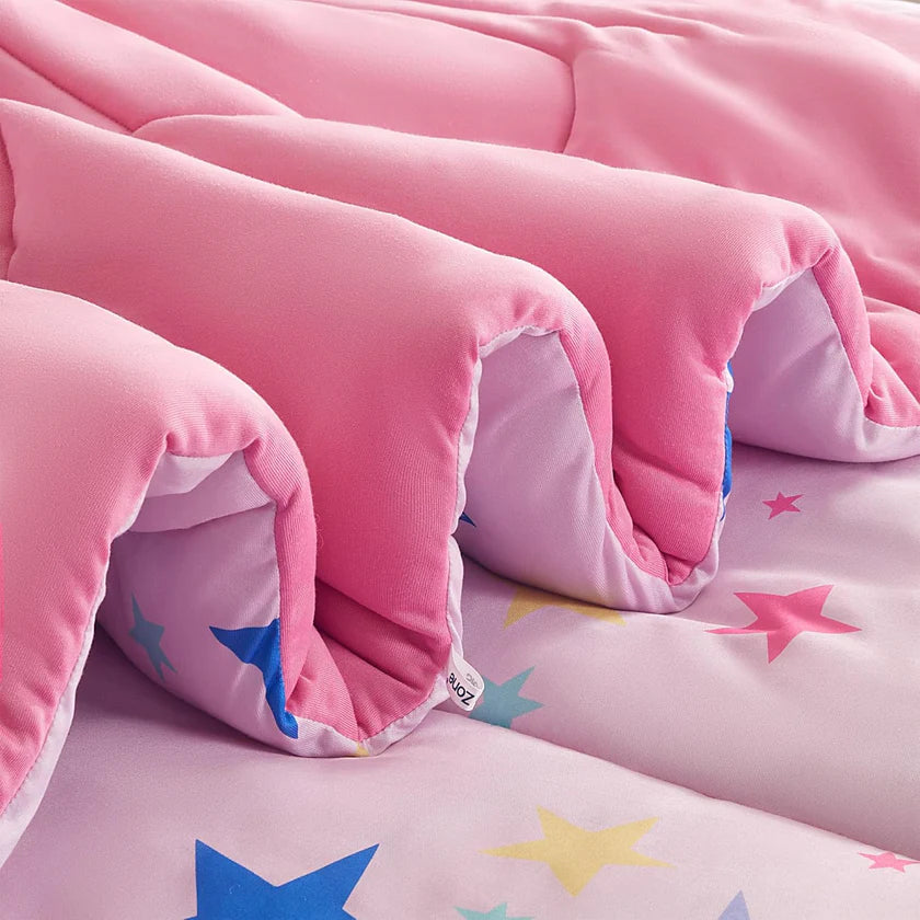 Kids Comforter Set, Jersey Knit 3 Pieces Bedding Set, Soft, Breathable, Washable, Easy Care