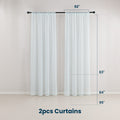 Sleep Zone 2 Panels Blue Wave Lace Sheer Curtains