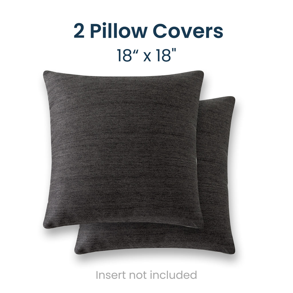 2 Pack 18"x18" Cationic-Dyed Linen Look Throw Pillow Covers