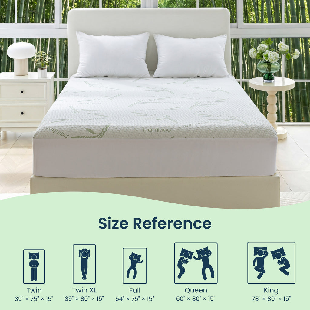 Sleep Zone 100% Waterproof Bamboo Mattress Protector