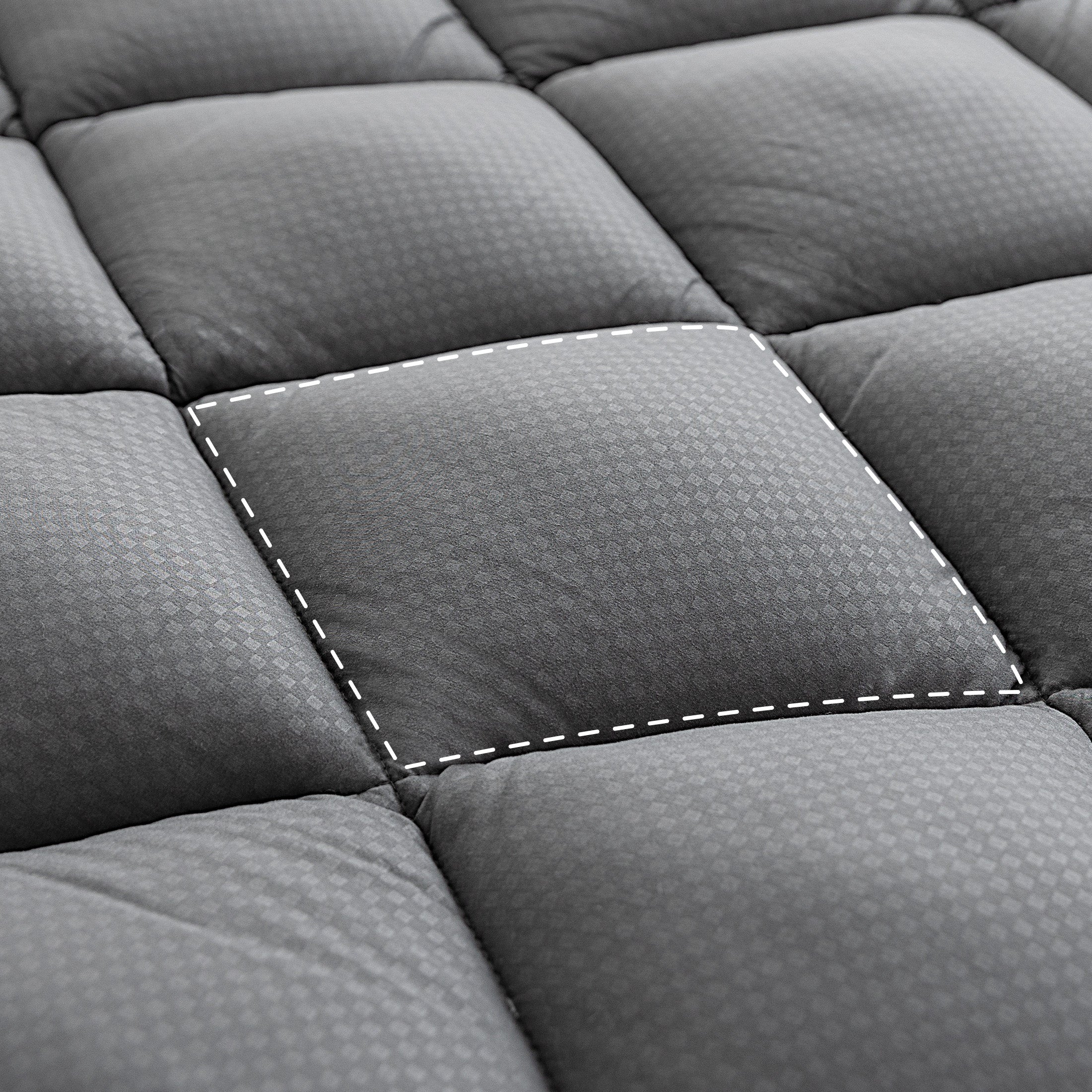 Mattress Topper, Ultra Thick Cloud Soft, Deep Pocket Embossed