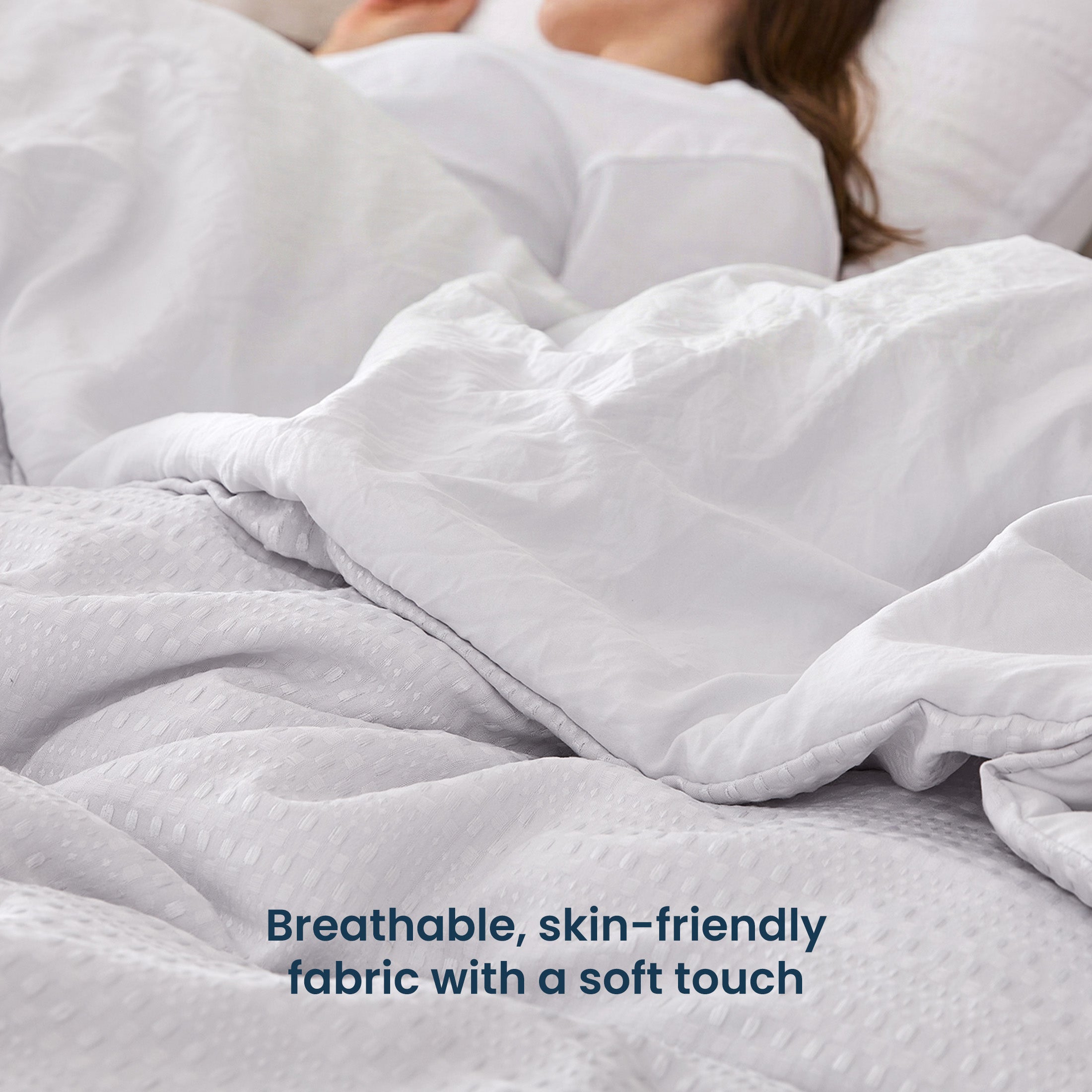 3D Waffle Comforter Set, OEKO-TEX Ultra-Soft Down Alternative Bedding