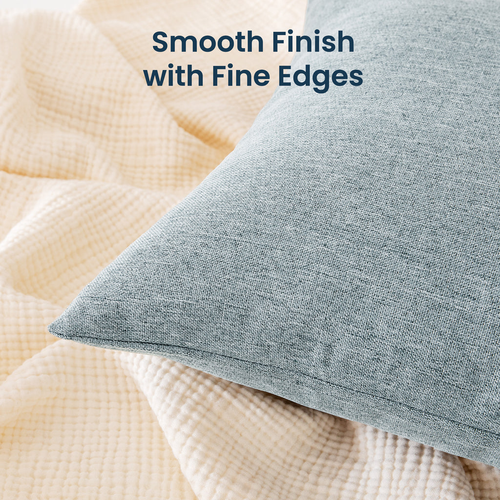 Linen Look Throw Pillow Covers 18x18 Inch, Set of 2