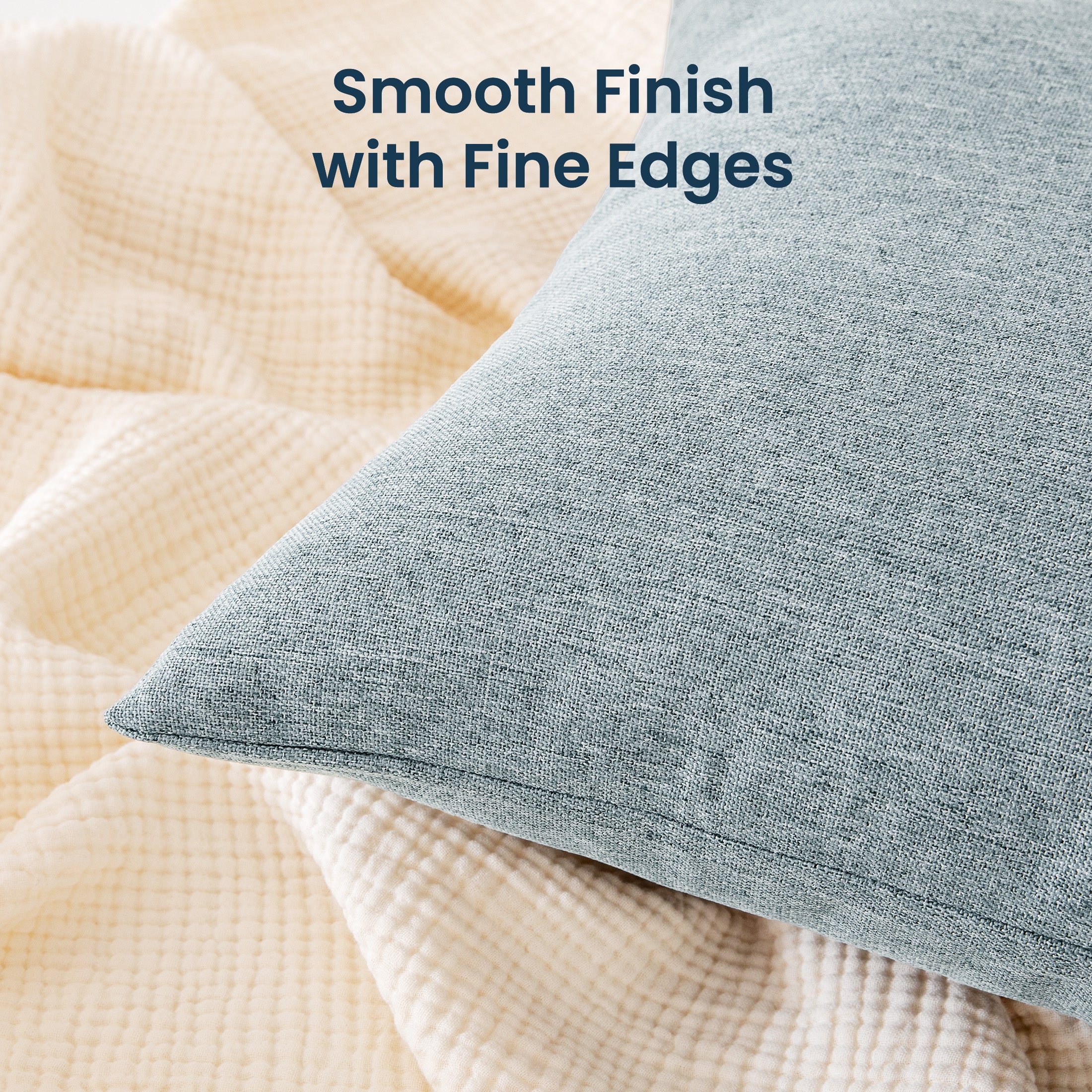 Linen Look Throw Pillow Covers 18x18 Inch, Set of 2