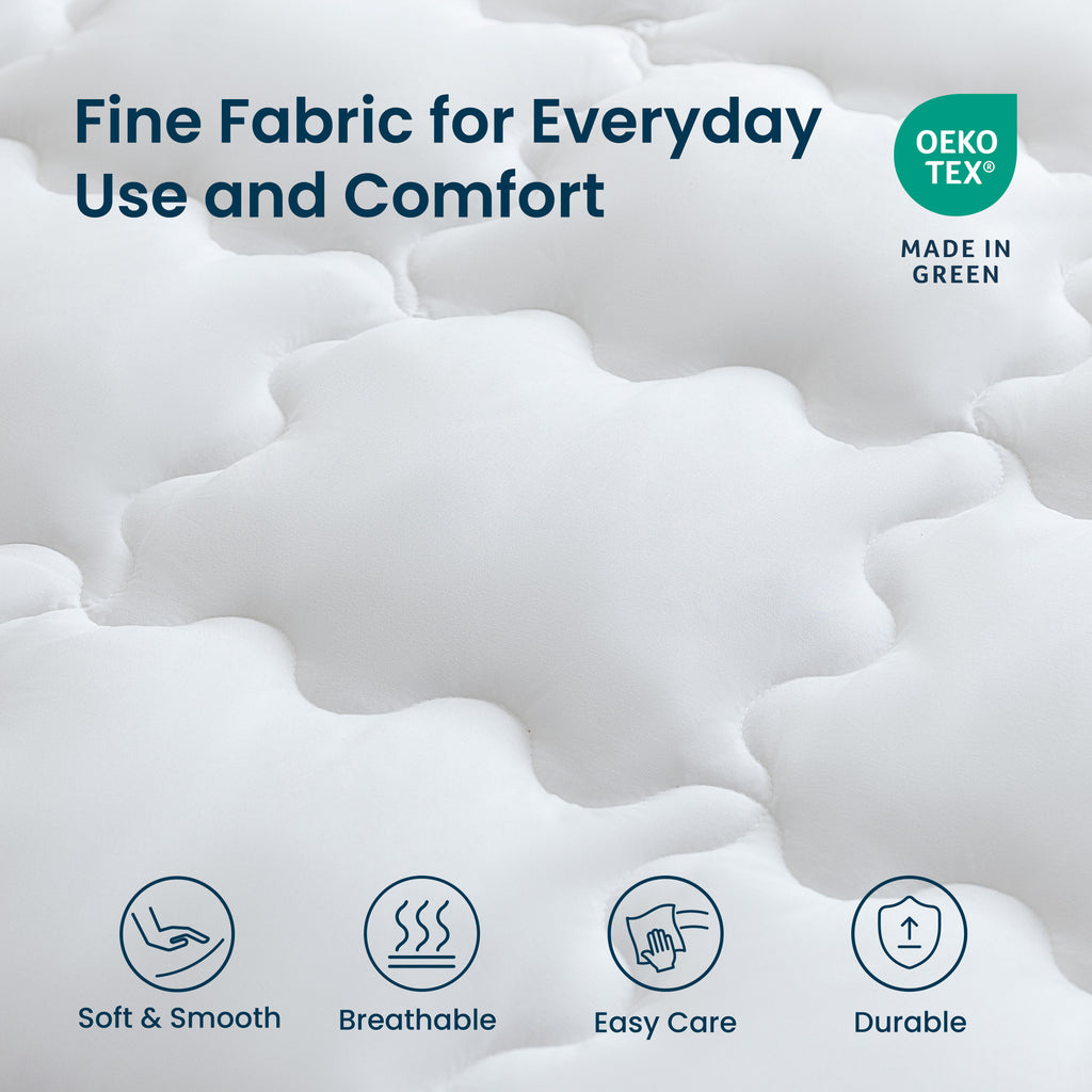 Quilted Mattress Pad, Soft Fluffy Pillow Top Mattress Topper