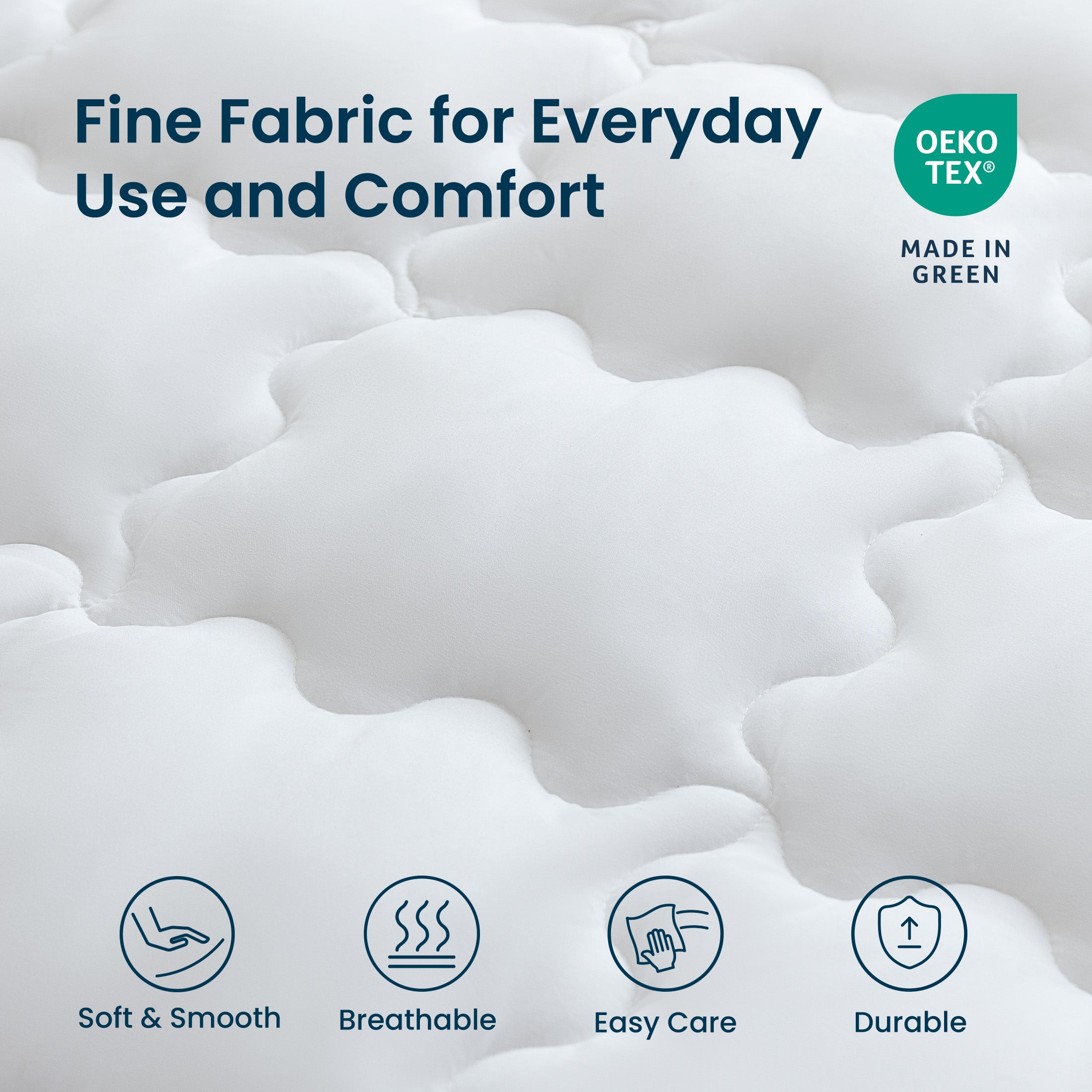 Quilted Mattress Pad, Soft Fluffy Pillow Top Mattress Topper