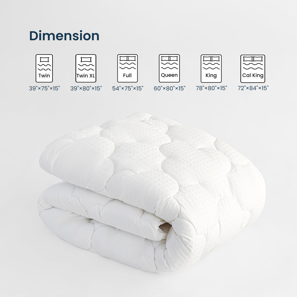 Mattress Pad, Cotton Clover Mattress Cover Deep Pocket Quilted Fitted