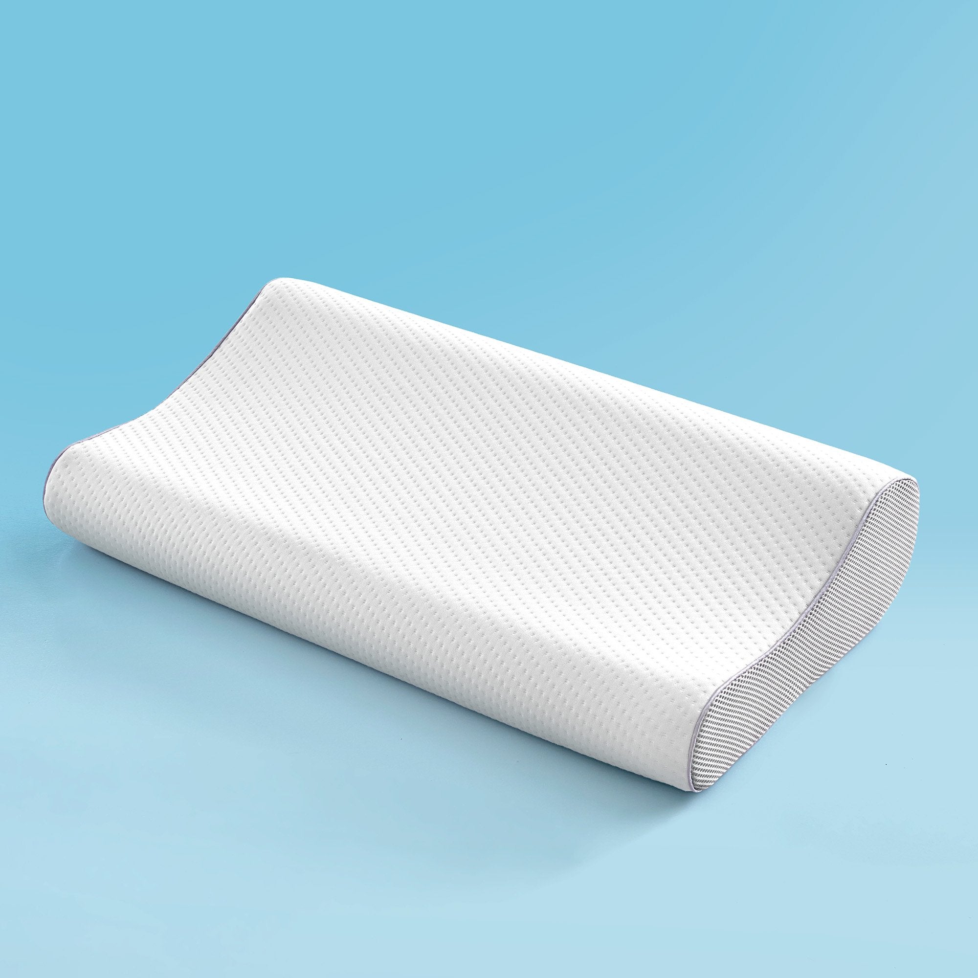Standard Memory Foam Pillow, Ergonomic Adjustable Orthopedic Contour Bed Pillows Neck Support for Side Back Stomach Sleepers-White