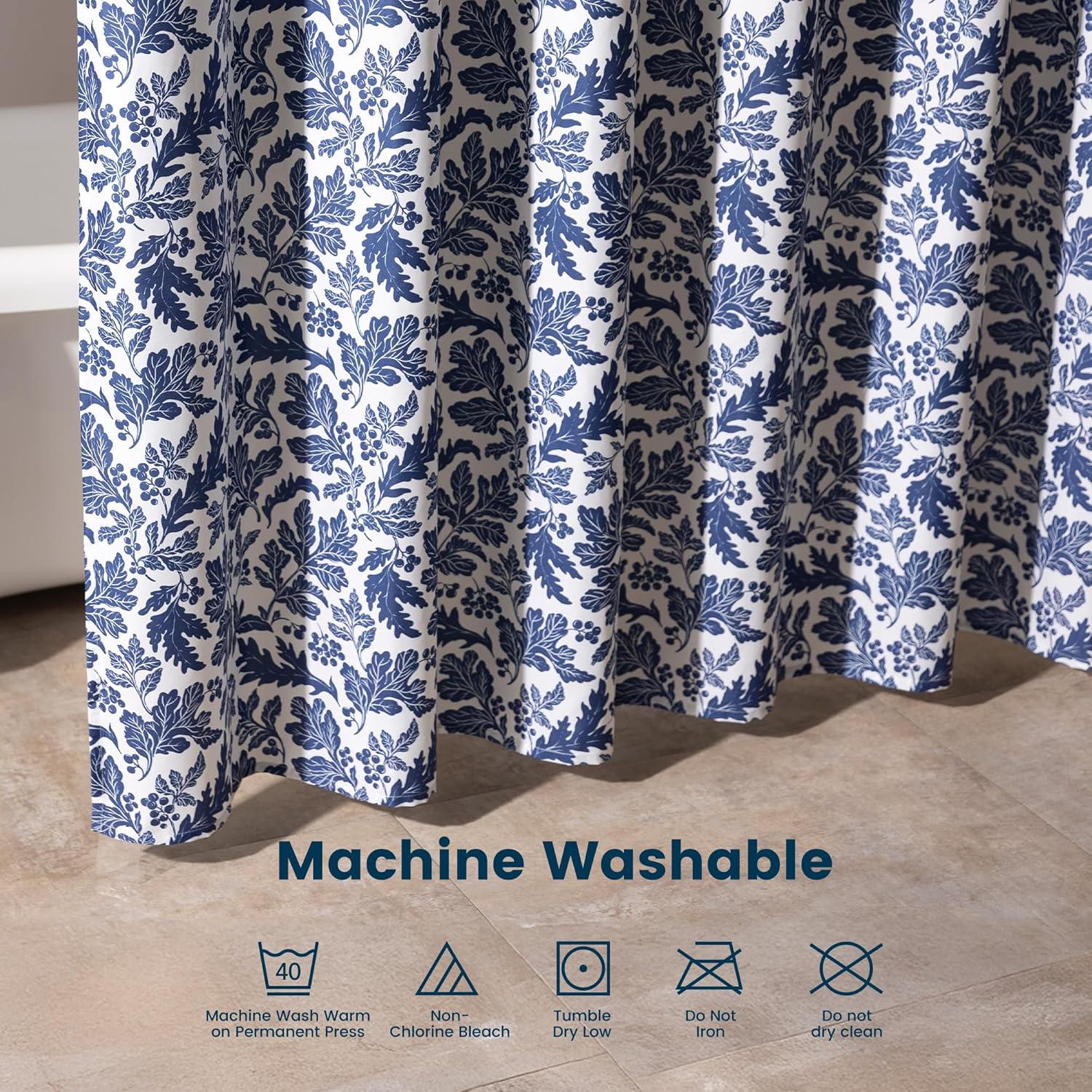 Waterproof Pattern Shower Curtain 72" × 72"