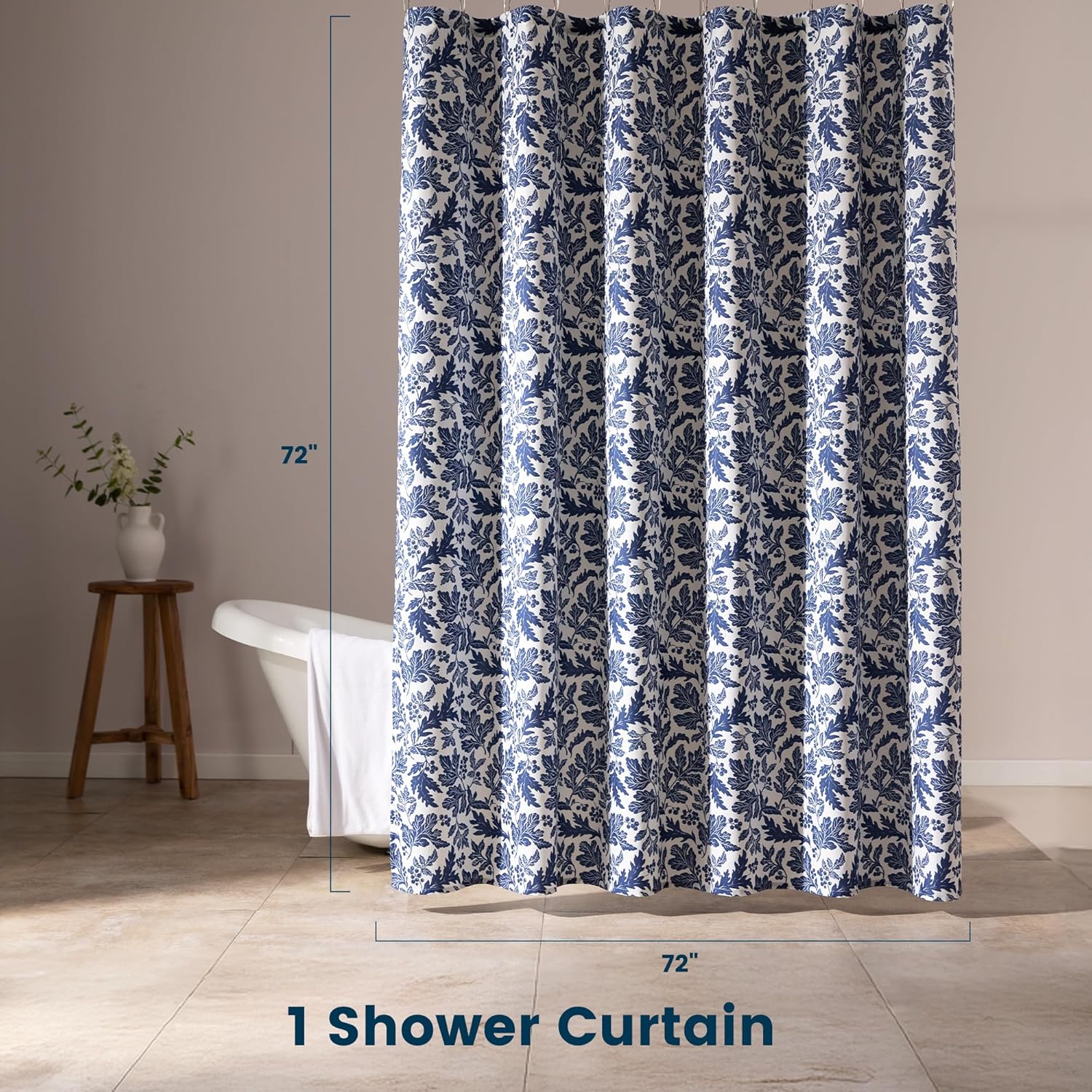 Waterproof Pattern Shower Curtain 72" × 72"