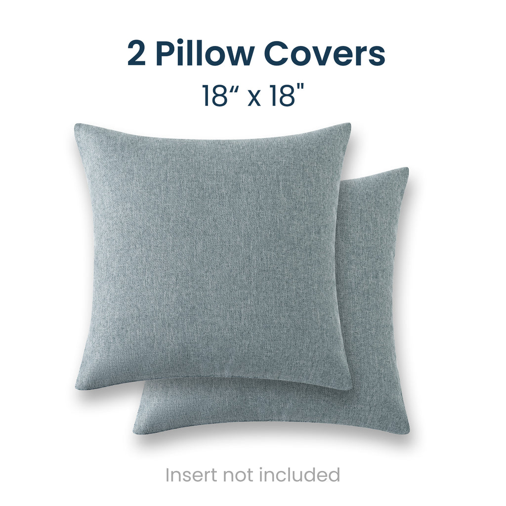 Linen Look Throw Pillow Covers 18x18 Inch, Set of 2