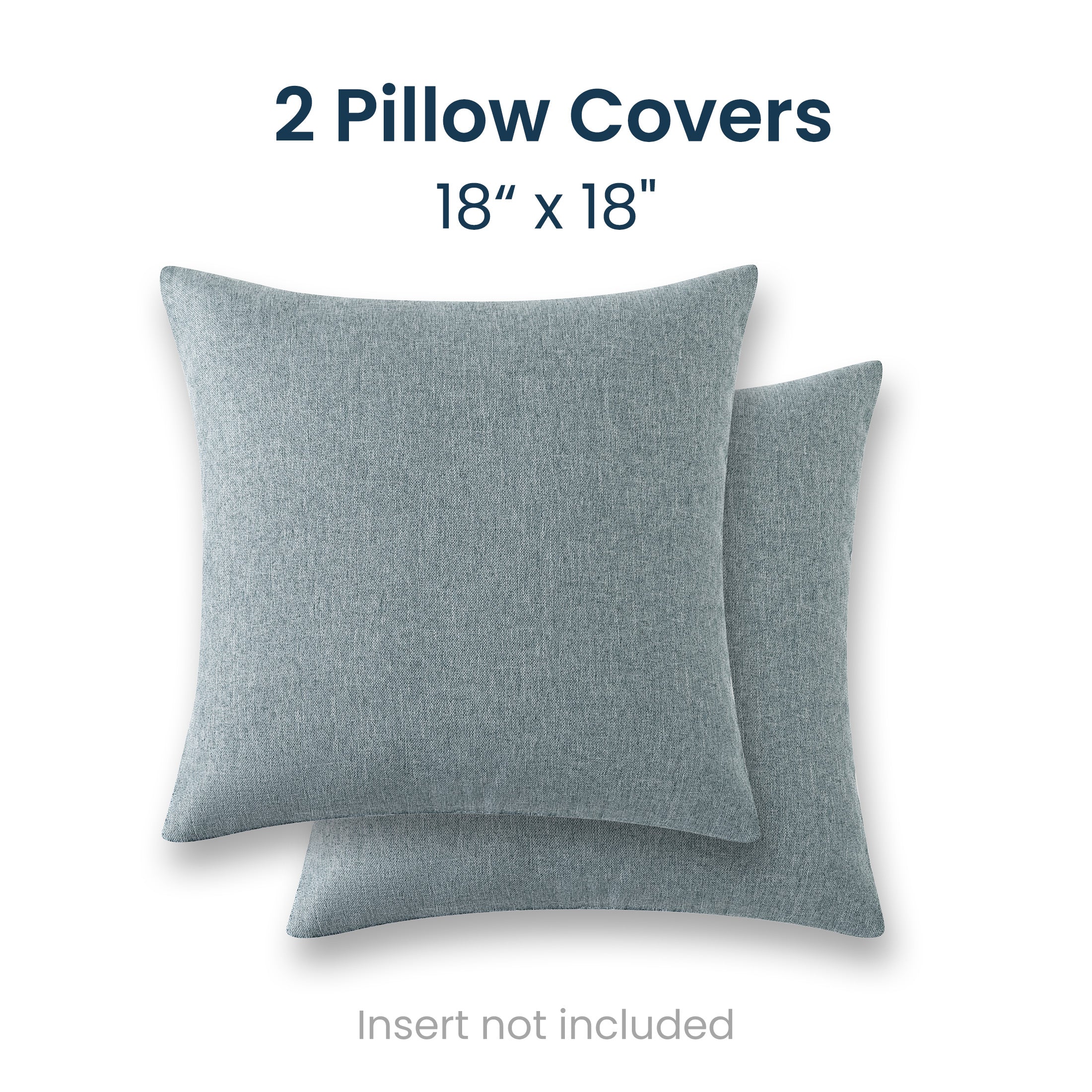Linen Look Throw Pillow Covers 18x18 Inch, Set of 2