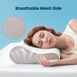 Standard Memory Foam Pillow, Ergonomic Adjustable Orthopedic Contour Bed Pillows Neck Support for Side Back Stomach Sleepers-White