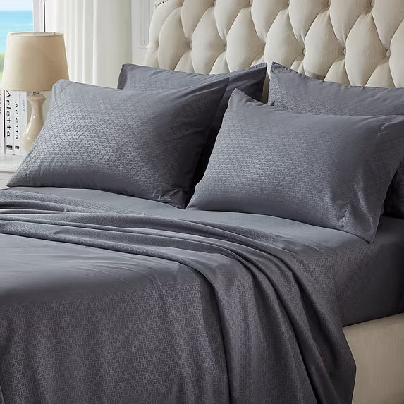 Luxury Embossed Bed Sheets Set for Kids, Four-Leaf Clover Pattern Sheet & Pillowcase Sets