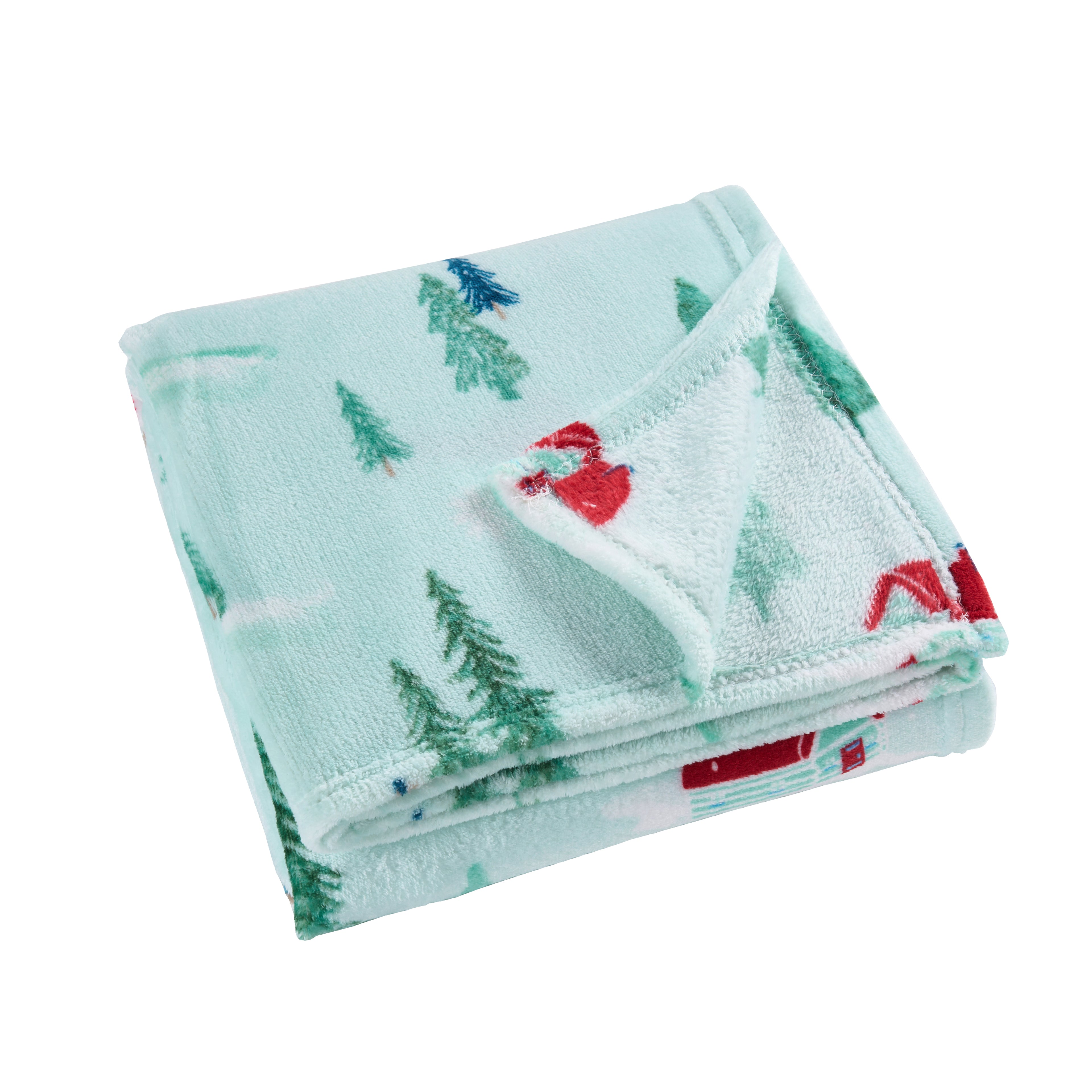 Plush Throw Blanket Soft Warm Flannel 220GSM Lightweight All Season Printed Bed Sofa Blanket for Home Office Travel, Machine Washable
