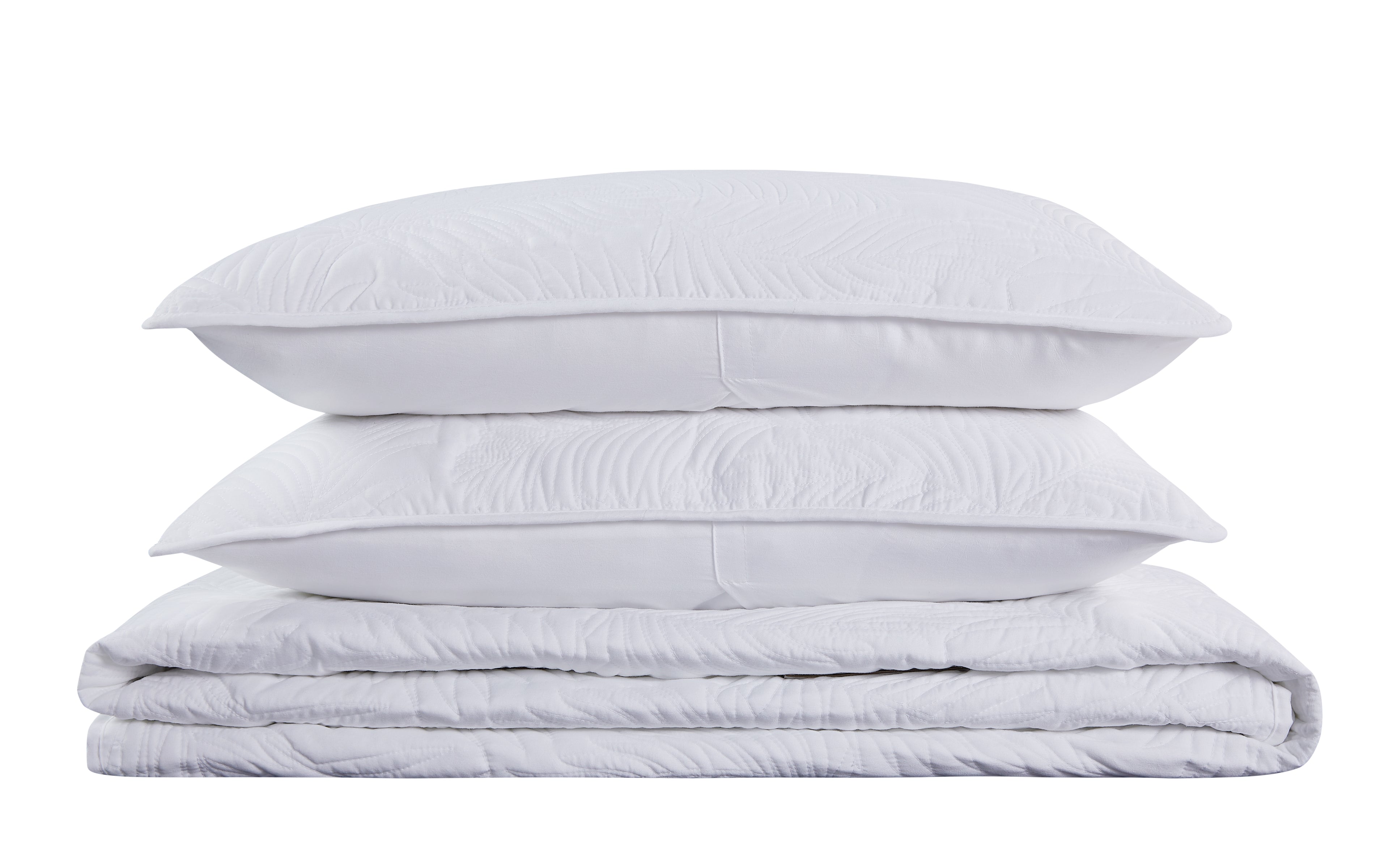 Leaf Pattern Lightweight All Season Quilt Set, Ultra Soft Brushed Microfiber Bedspread, Machine Washable