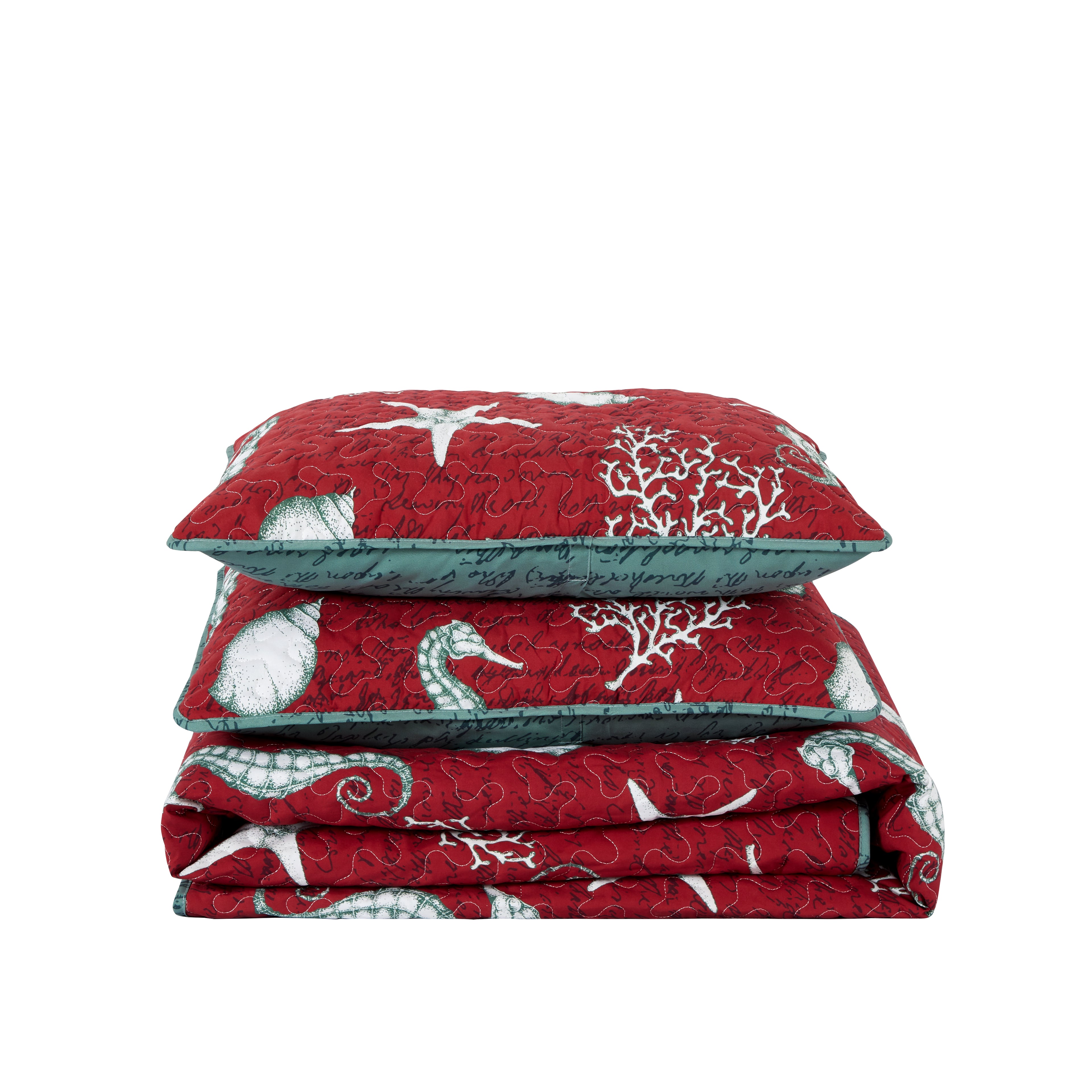 Christmas Style Lightweight Microfiber Quilt Set, Soft & Breathable Bedspread, All Season Use, Machine Washable