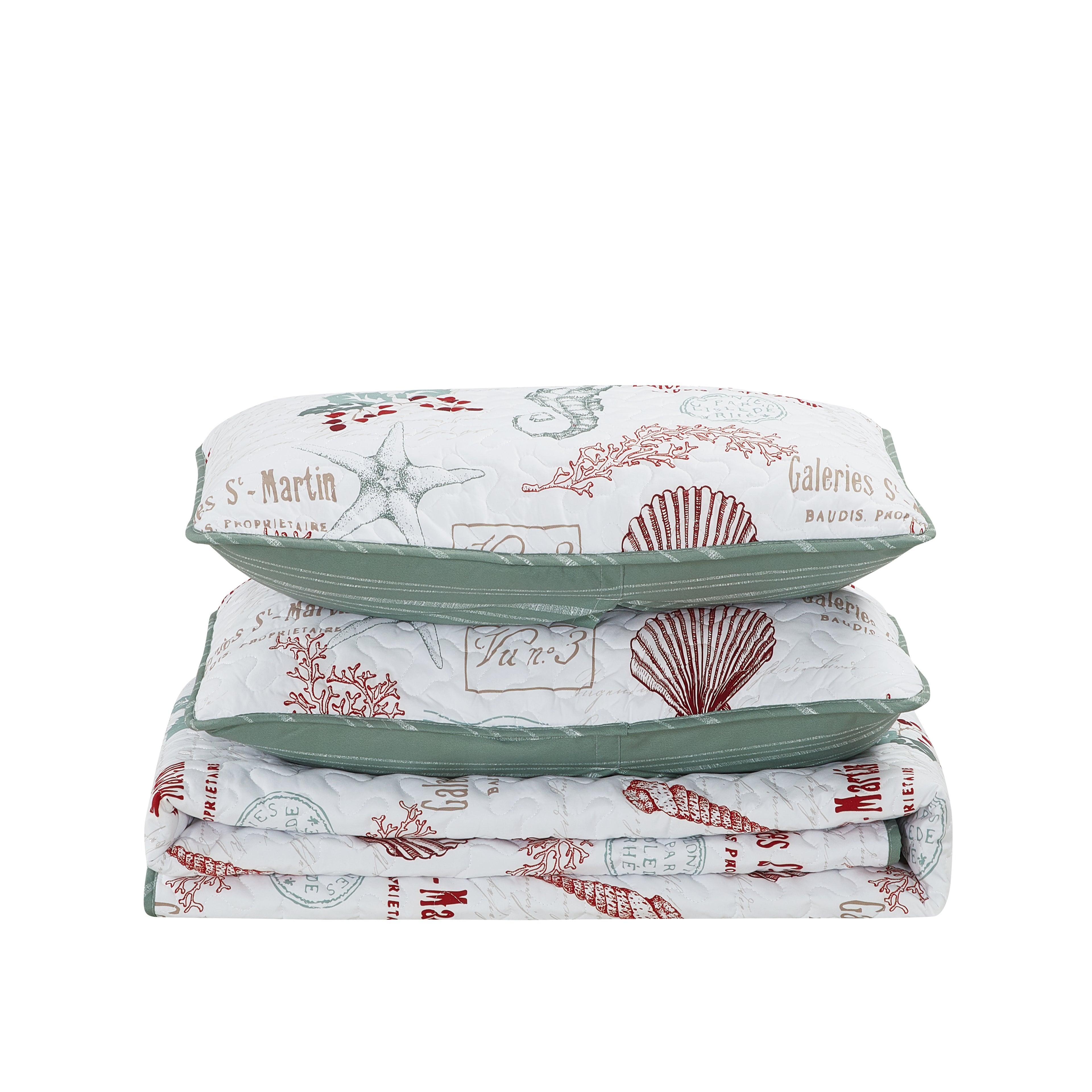 Christmas Style Lightweight Microfiber Quilt Set, Soft & Breathable Bedspread, All Season Use, Machine Washable