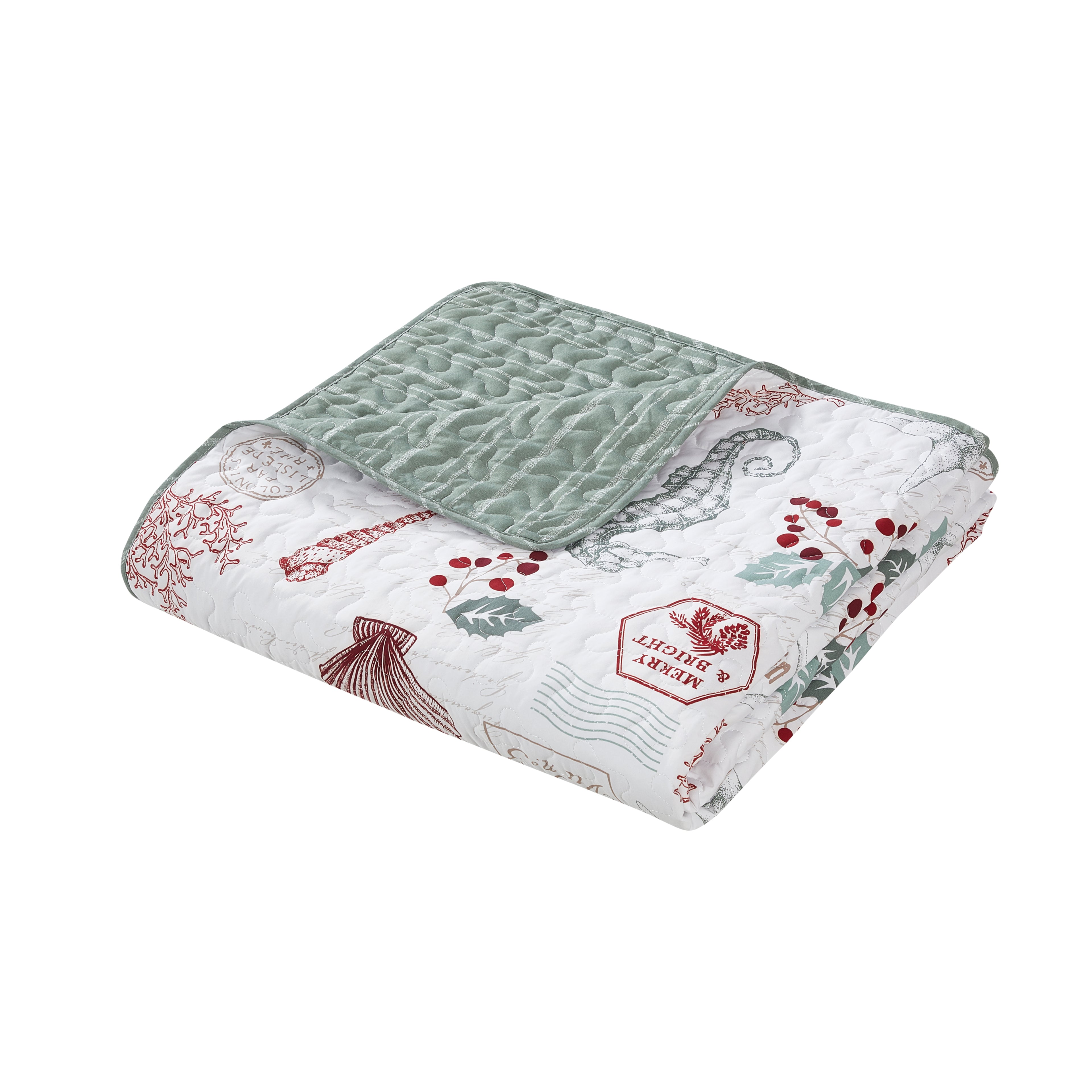 Christmas Style Lightweight Microfiber Quilt Set, Soft & Breathable Bedspread, All Season Use, Machine Washable