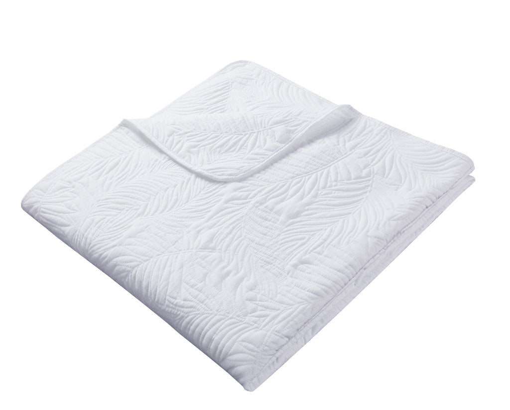 Leaf Pattern Lightweight All Season Quilt Set, Ultra Soft Brushed Microfiber Bedspread, Machine Washable