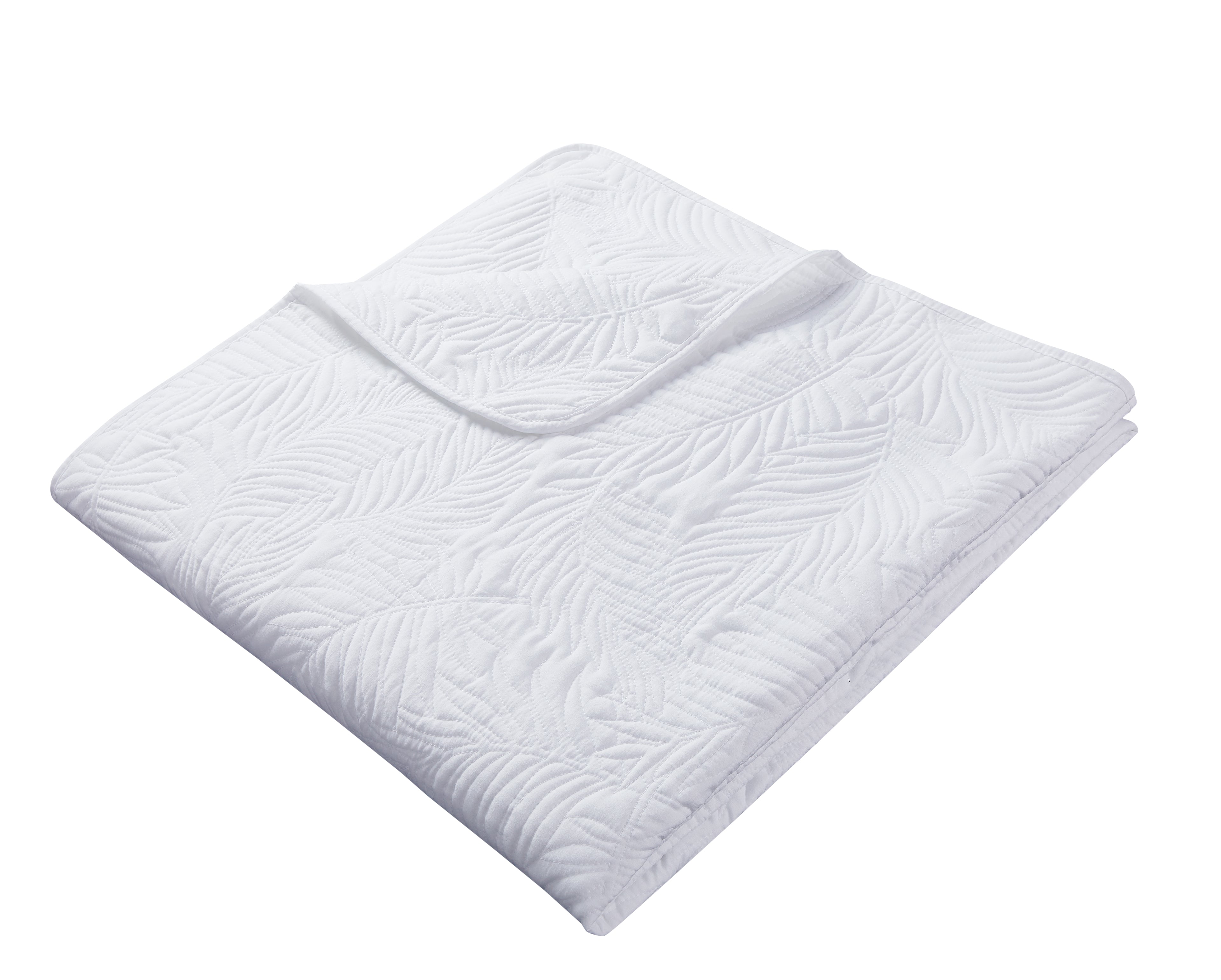 Leaf Pattern Lightweight All Season Quilt Set, Ultra Soft Brushed Microfiber Bedspread, Machine Washable