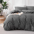 SLEEP ZONE Twin Duvet Cover 3pc Set Soft Seersucker