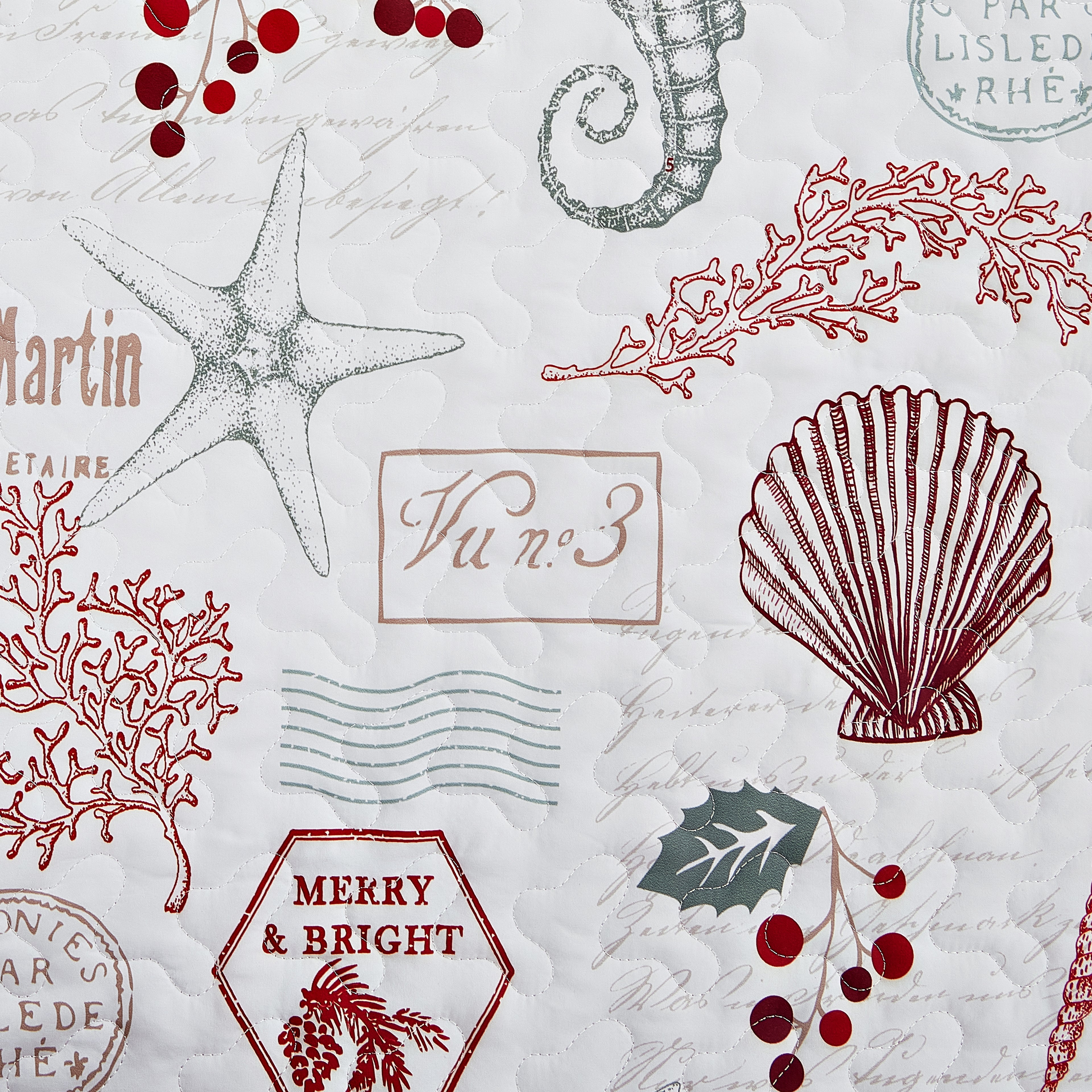 Christmas Style Lightweight Microfiber Quilt Set, Soft & Breathable Bedspread, All Season Use, Machine Washable