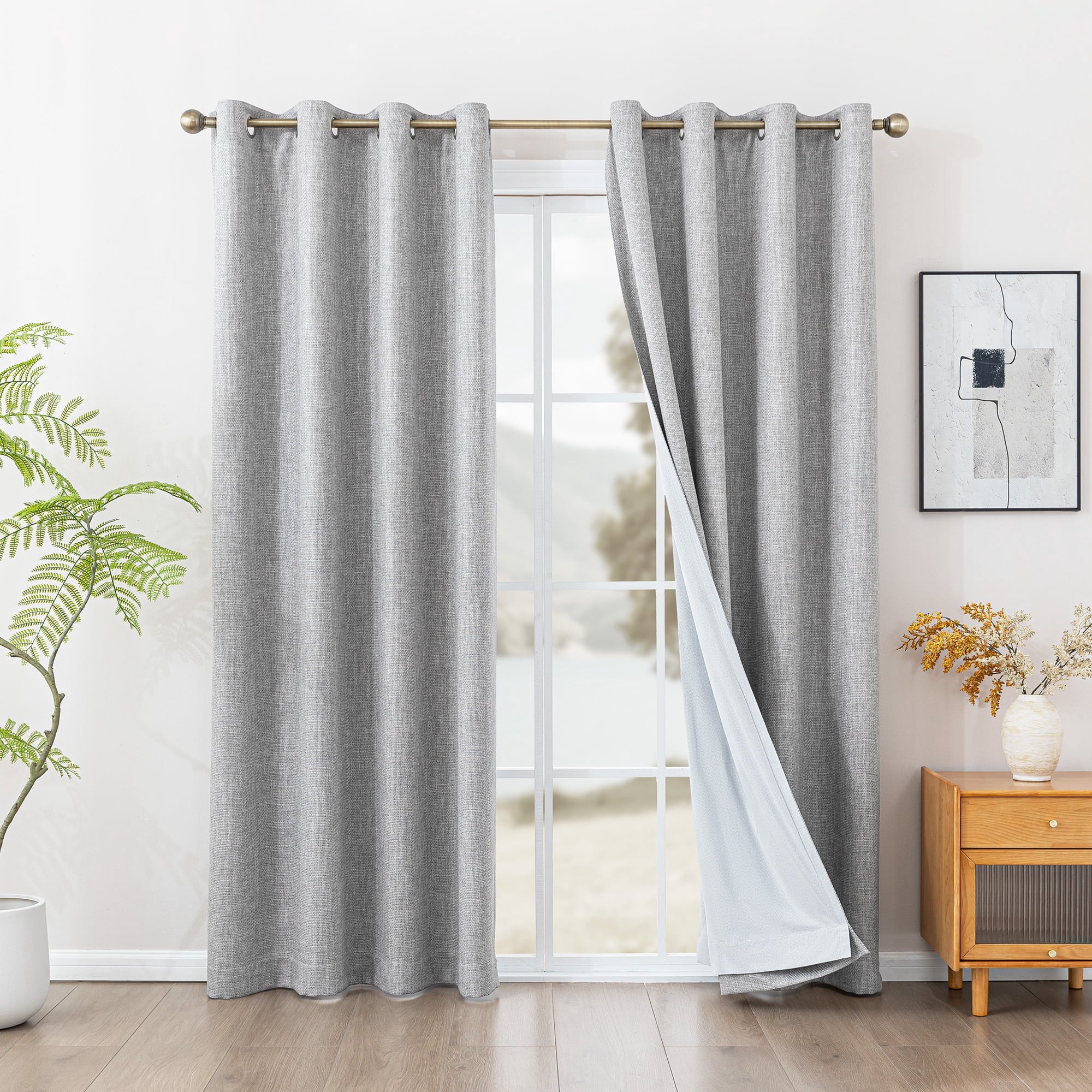 Sleep Zone 100% Blackout Curtains for Bedroom Full Light Blocking Curtains