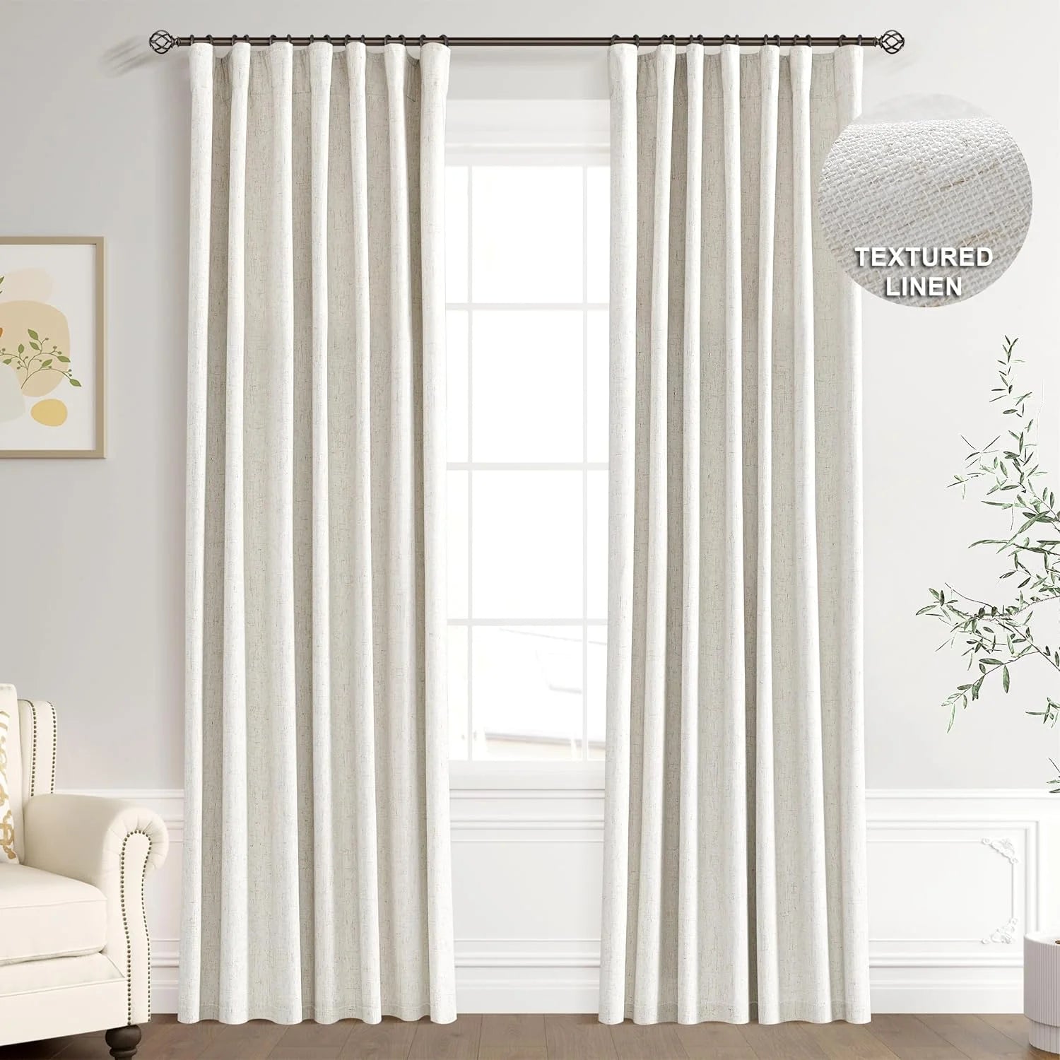 Linen Look Valance Curtains