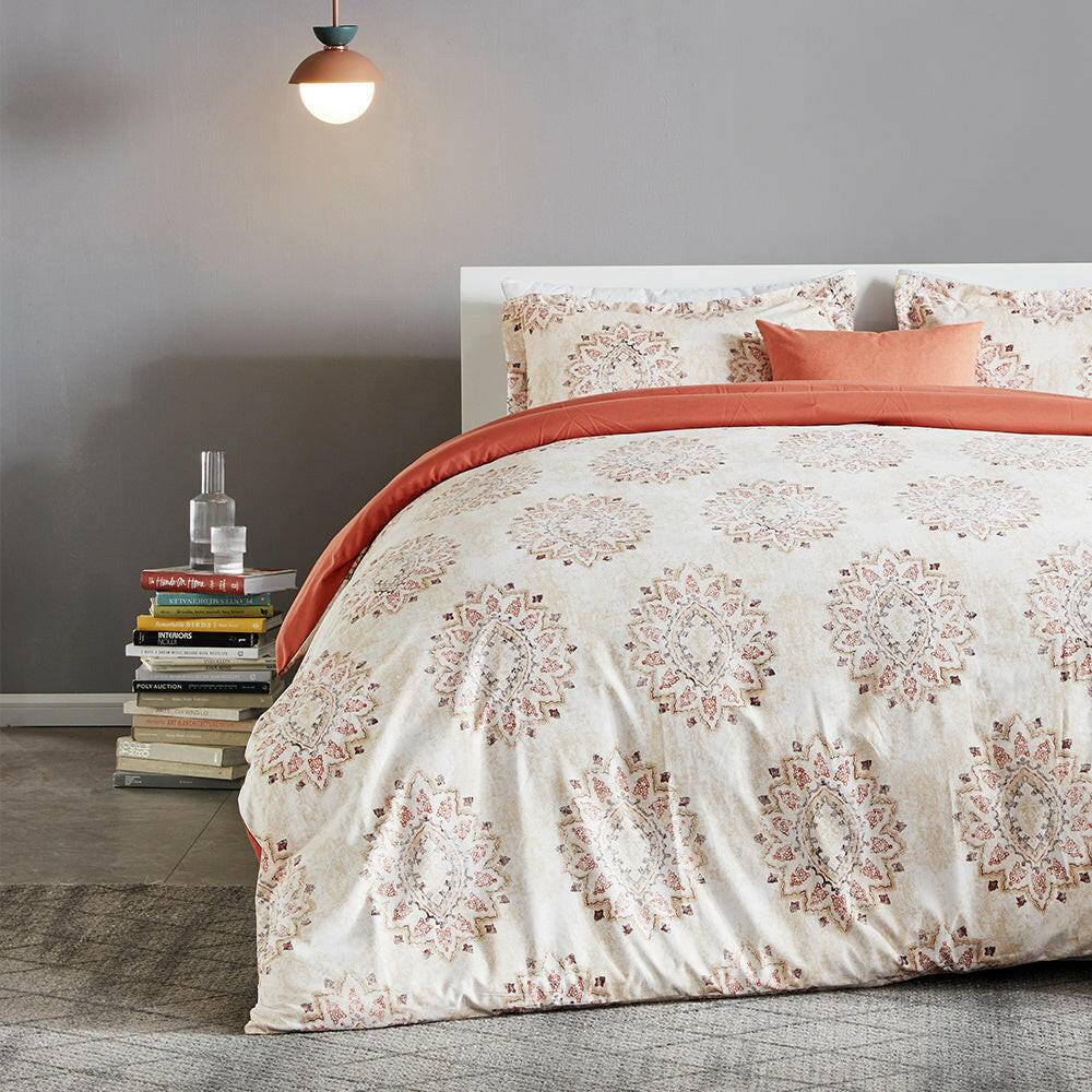 Damask Pattern Printed Duvet Cover Set