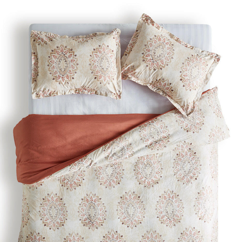 Damask Pattern Printed Duvet Cover Set